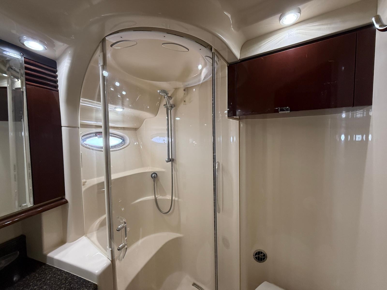 Luxurious bathroom interior of 2007 Sea Ray 52 Sedan Bridge yacht.