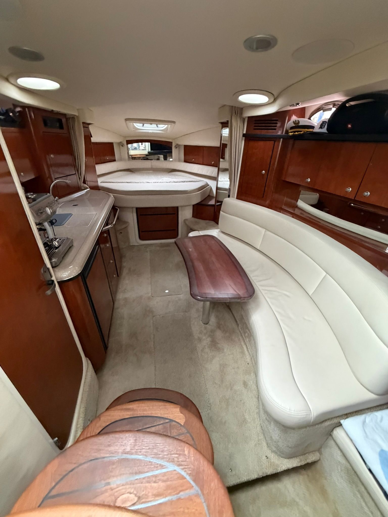 Interior of a 2007 Sea Ray 340 Sundancer yacht with elegant furnishings.