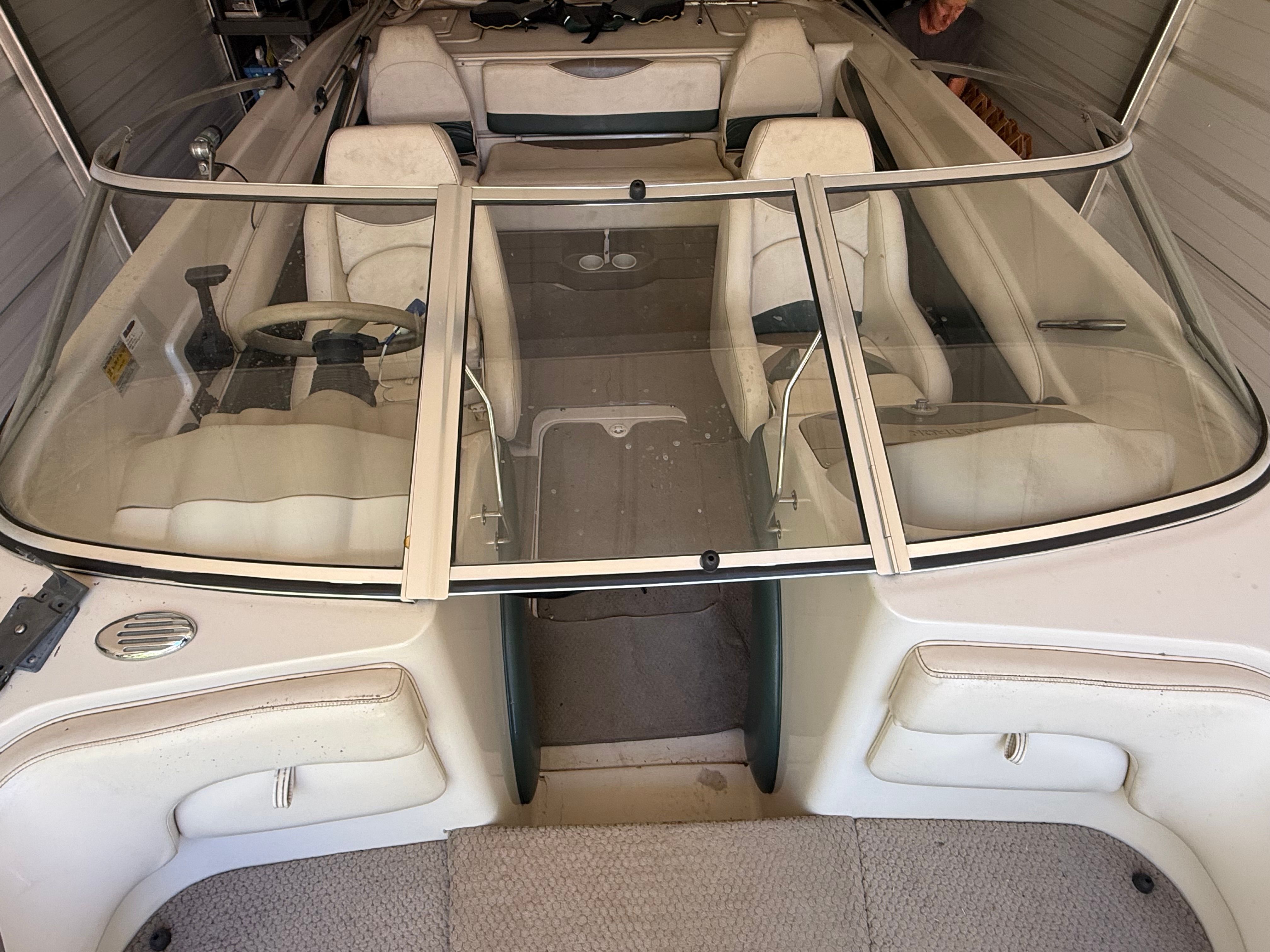 Interior view of a 2002 Glastron GX 205 Ski & Fish boat.
