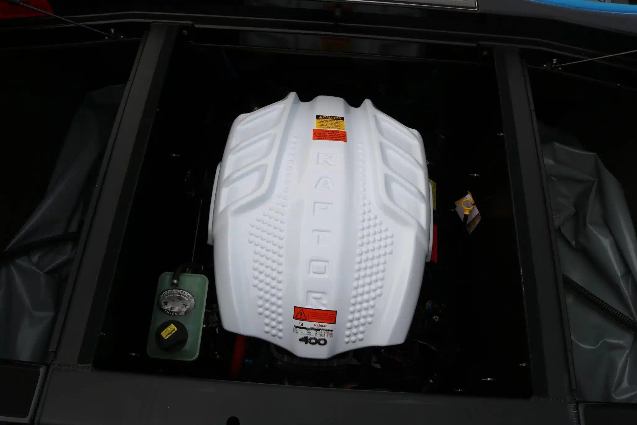Engine of 2024 ATX Surf Boats 24 Type-S, Raptor 400 shown.