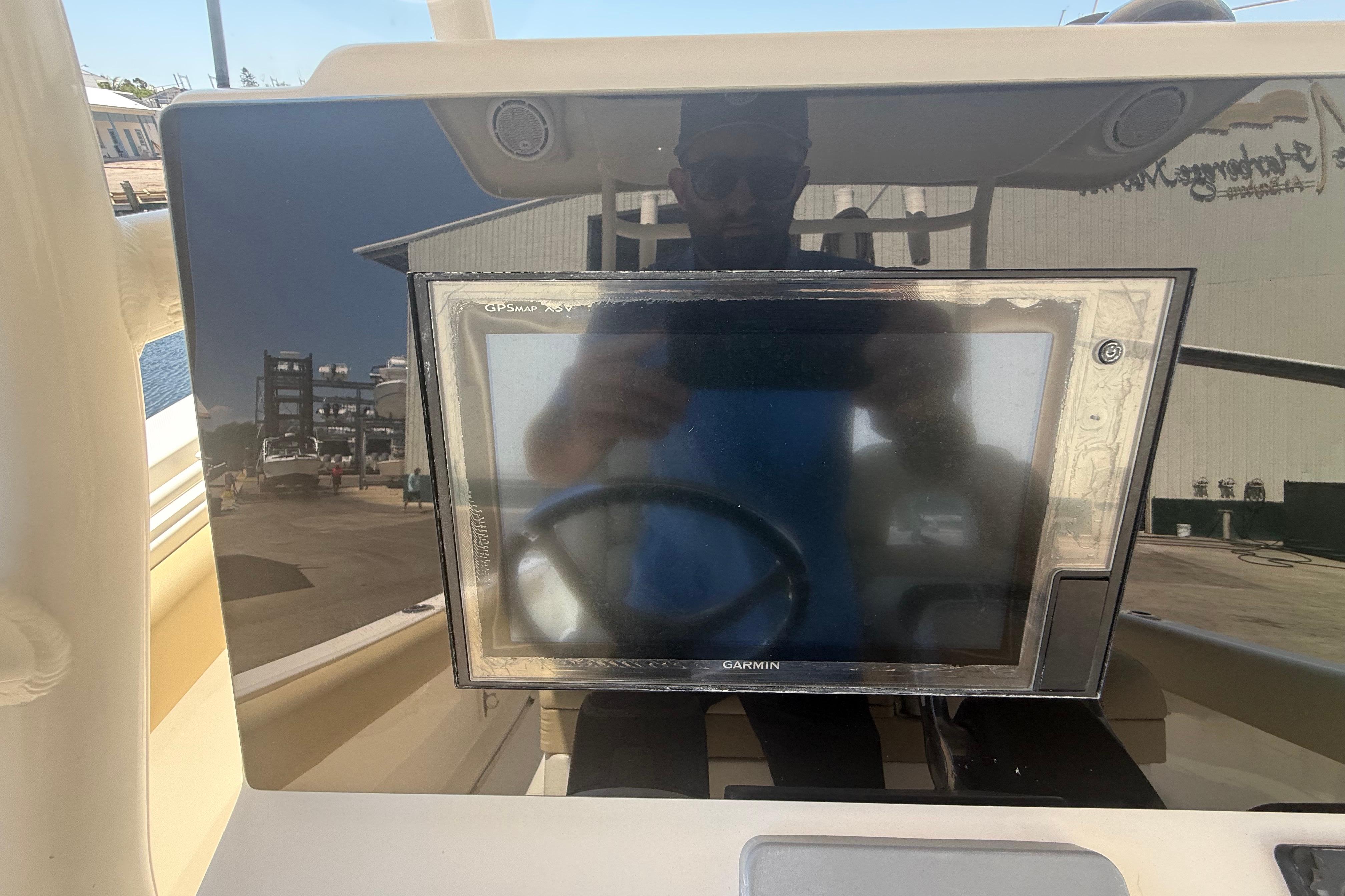 2019 Key West Billistic 281 Center Console with Garmin GPS display.