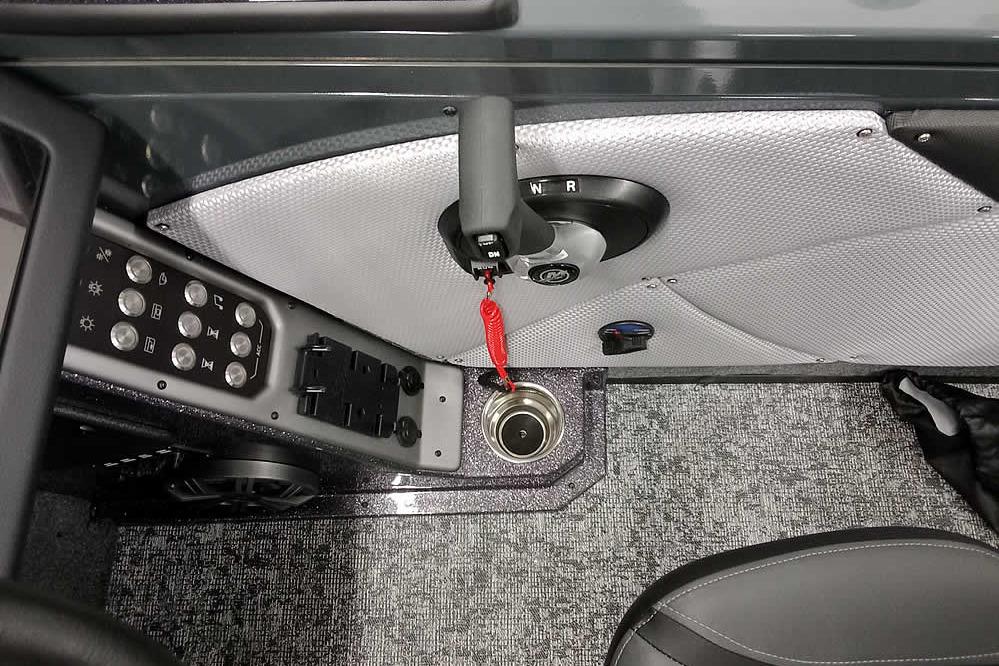 2026 Ranger VX1888 WT interior controls and dashboard, featuring modern design and functionality.