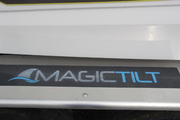 Magic Tilt logo on a 2023 Scarab 255 Open ID boat trailer.