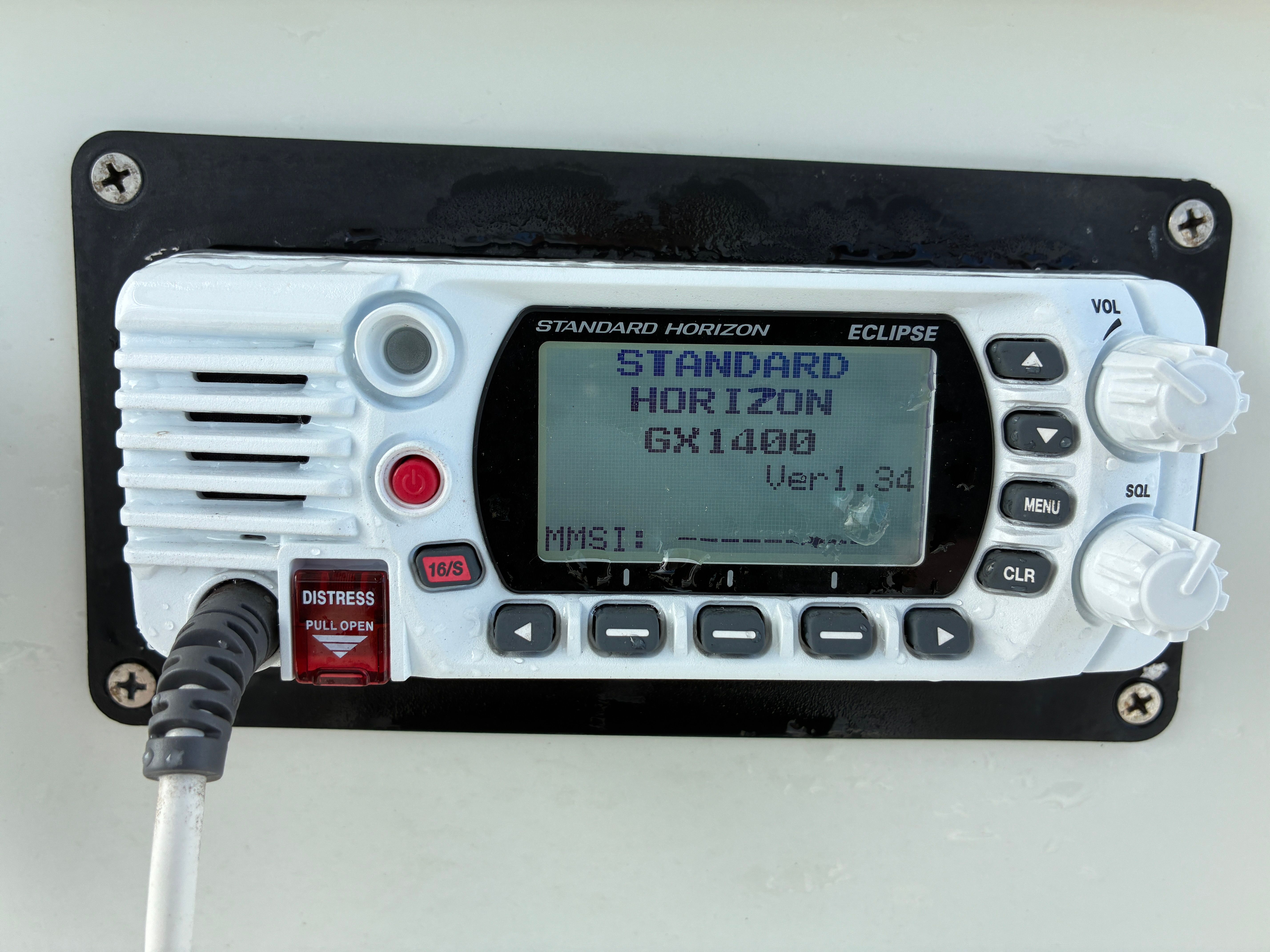 Standard Horizon GX1400 radio on Sailfish 2660 boat.