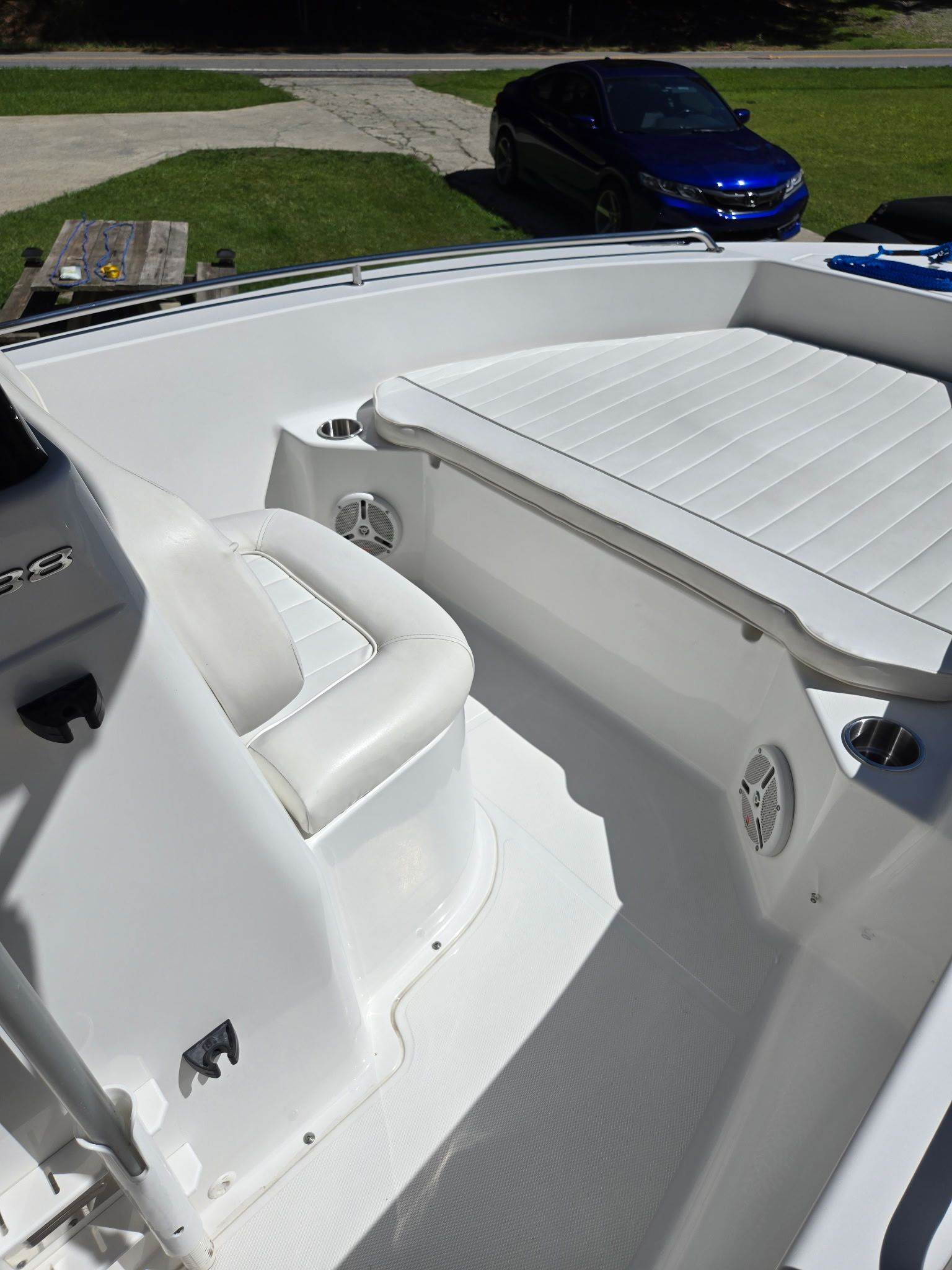 Interior view of a 2012 Sea Hunt Triton 188 boat.