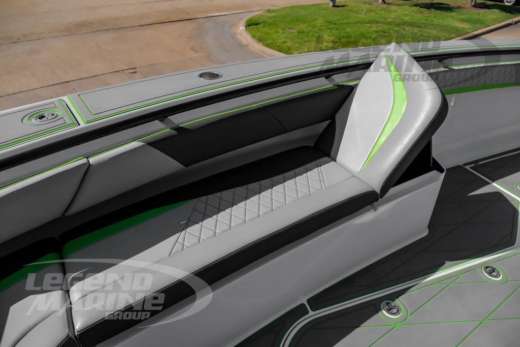 2024 Statement 350 Open boat interior with sleek seating and modern design accents.