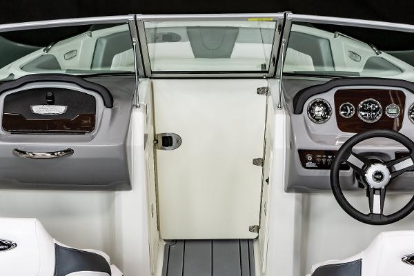 Manufacturer Provided Image: 2023 Chaparral 21 SSi boat interior dashboard and steering wheel.