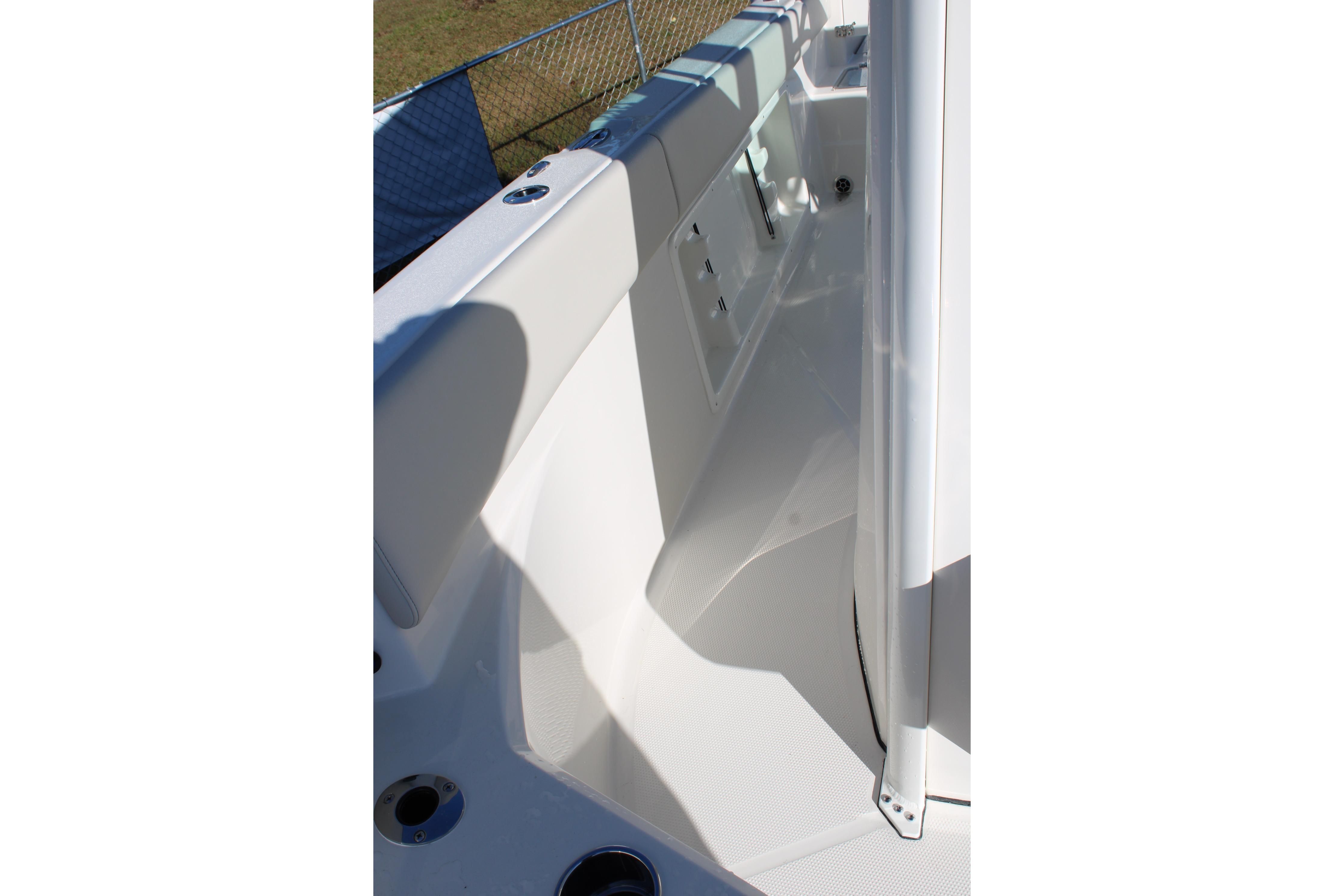 2026 Sailfish 232 CC boat interior, featuring sleek white design and modern fittings.