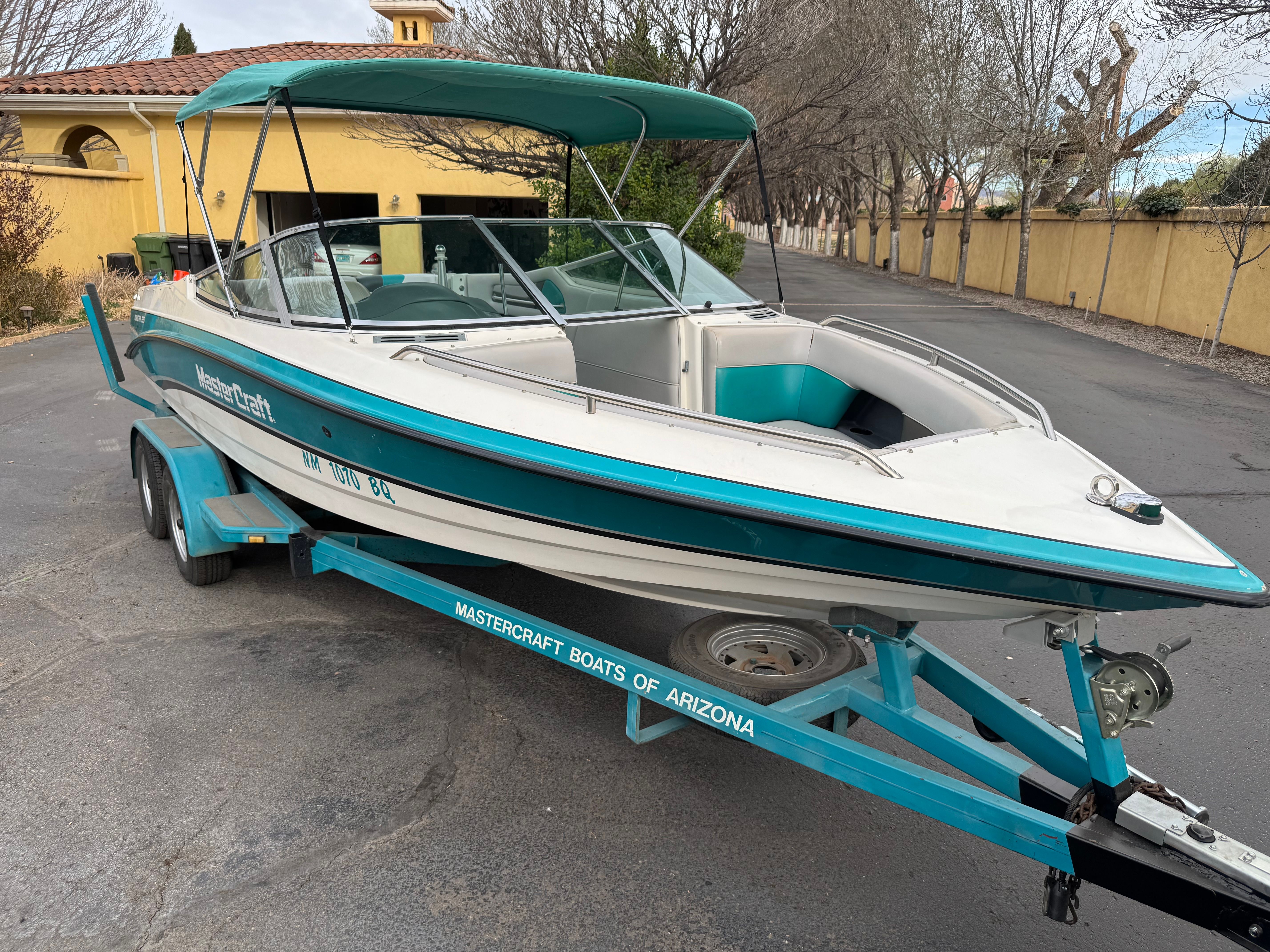 1993 MasterCraft Maristar boat on trailer, Arizona.