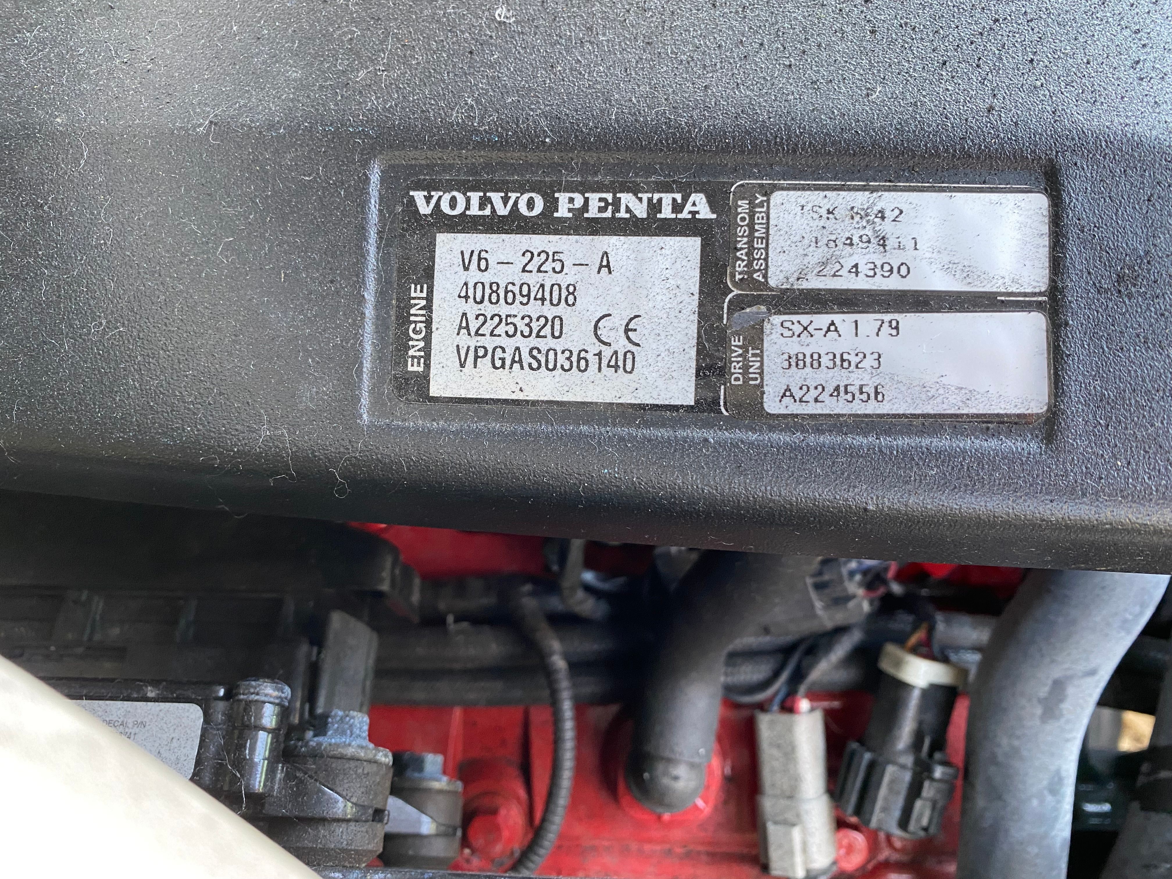 Volvo Penta engine in a 2013 Monterey 204FSX boat.