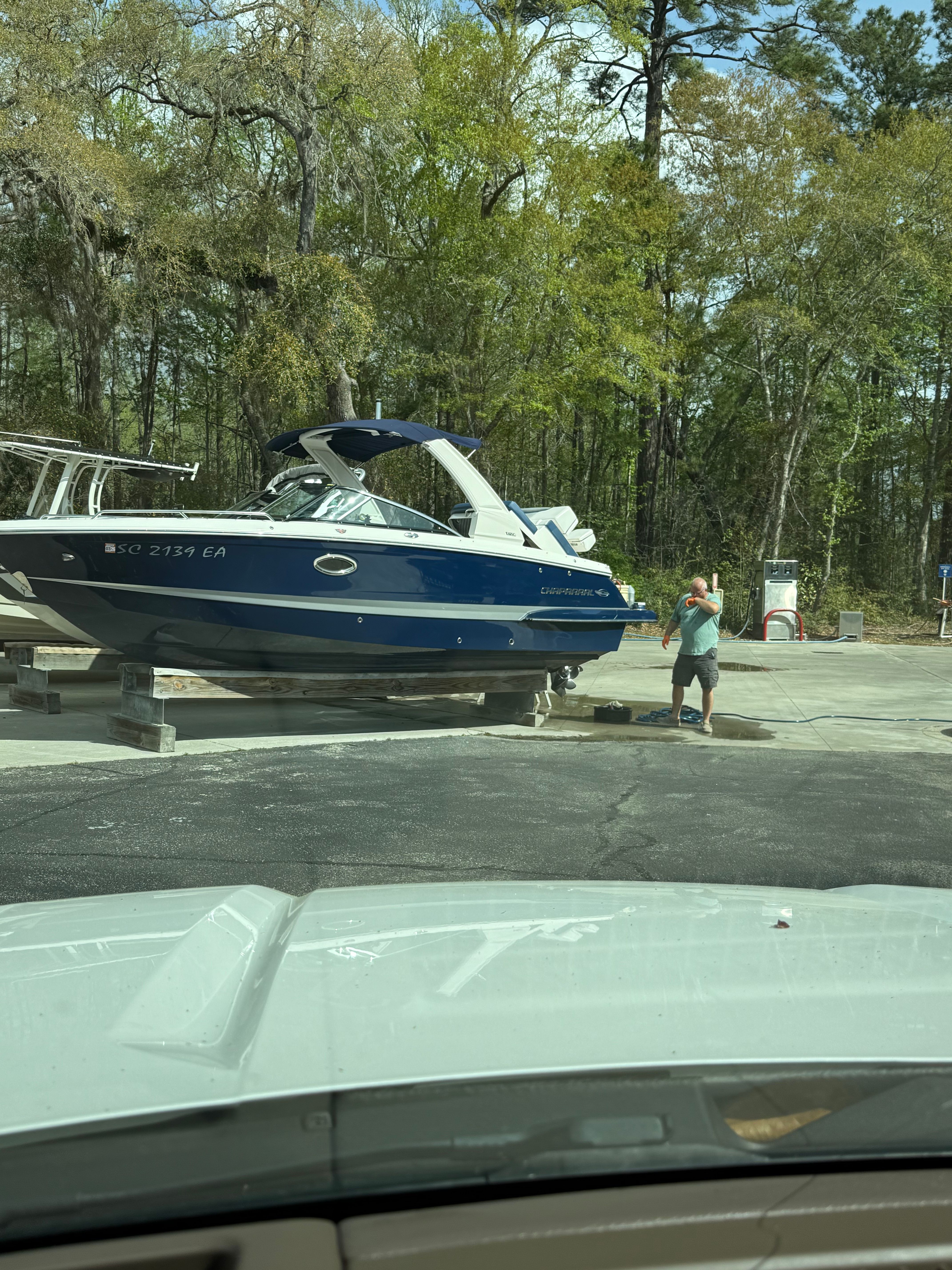 2020 Chaparral 256 SSX boat on trailer outdoors.