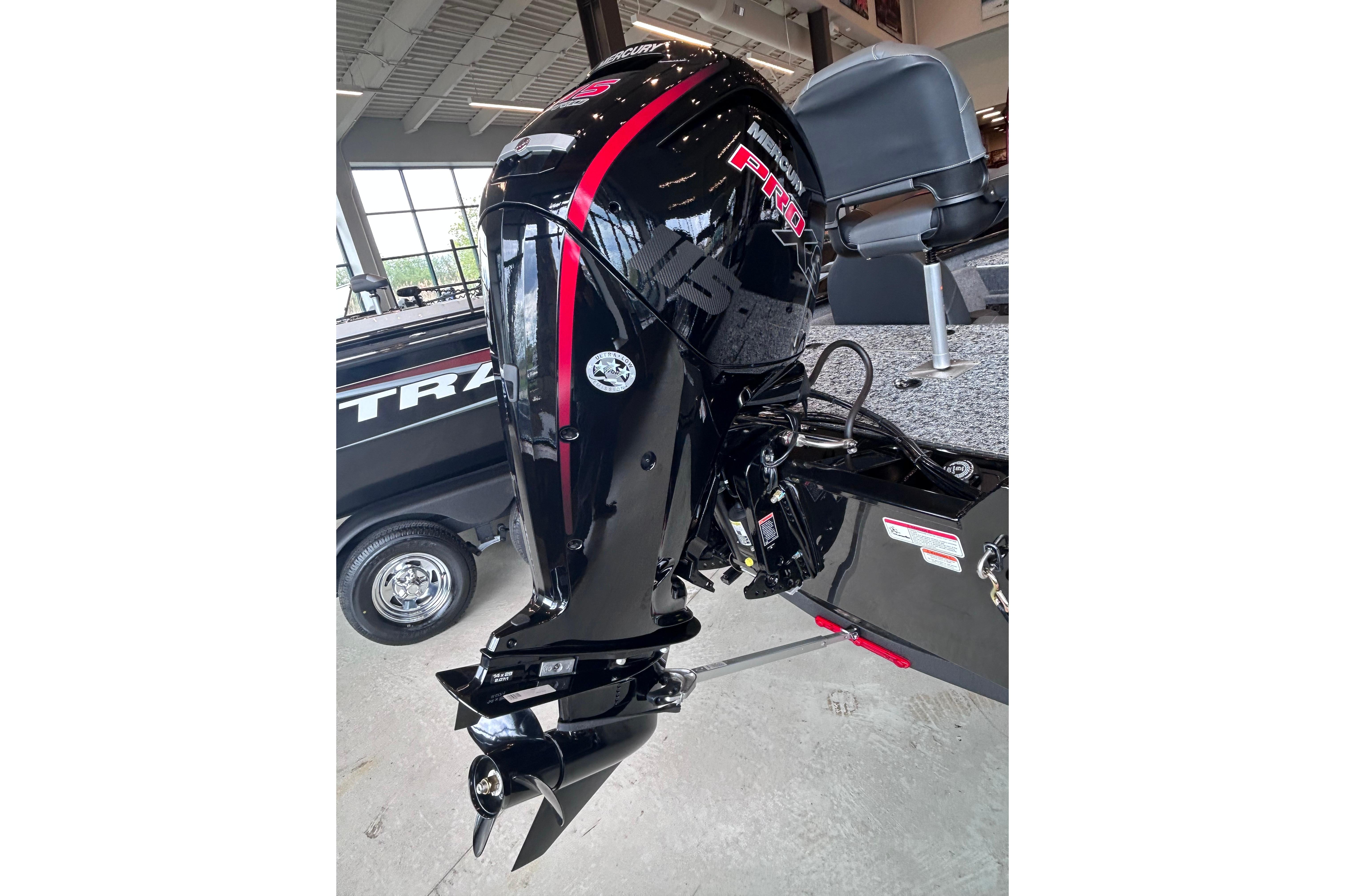 2026 Tracker Pro Team 195 boat with Mercury Pro XS outboard motor.