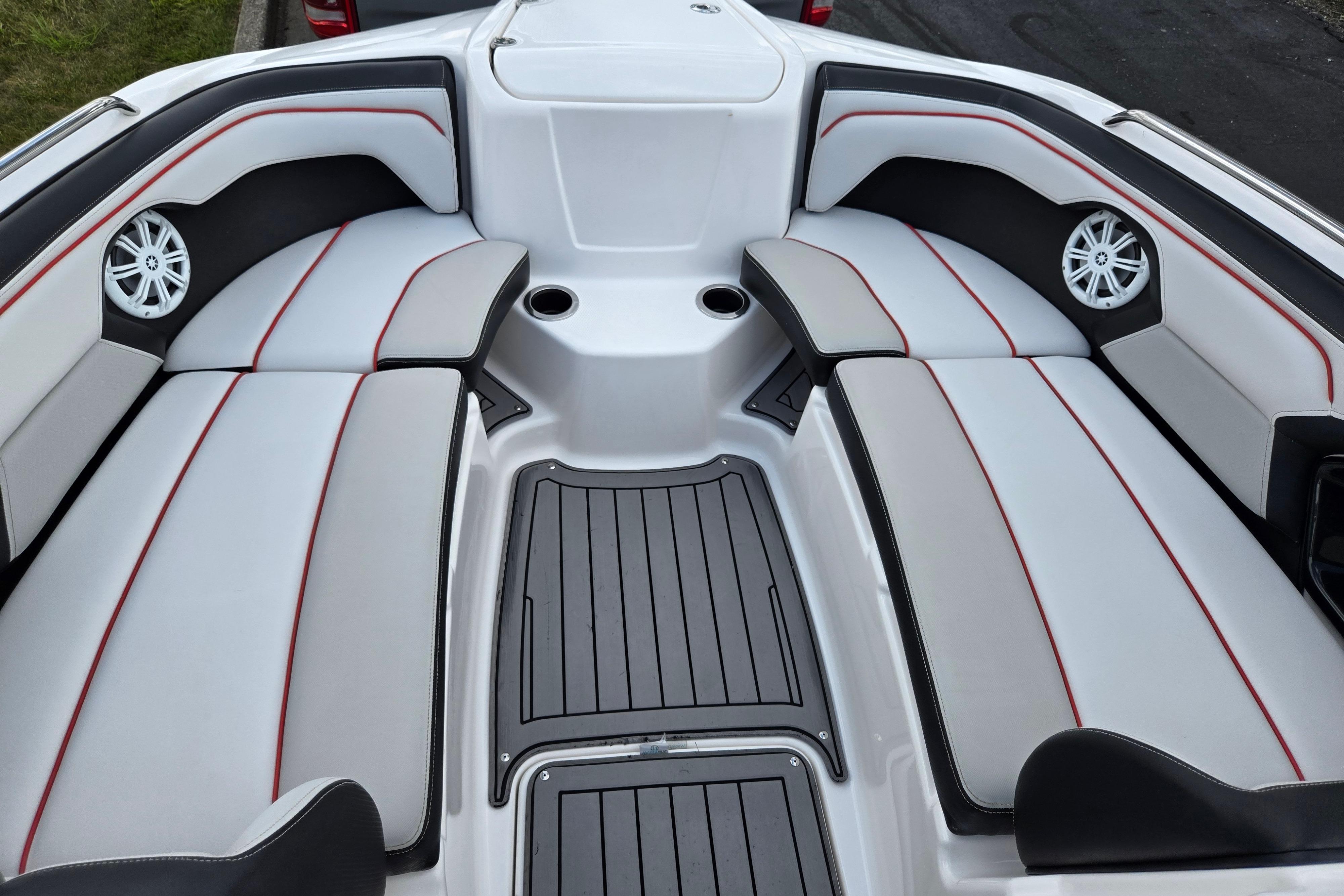 2018 Yamaha Boats 212X interior with sleek seating and modern design.