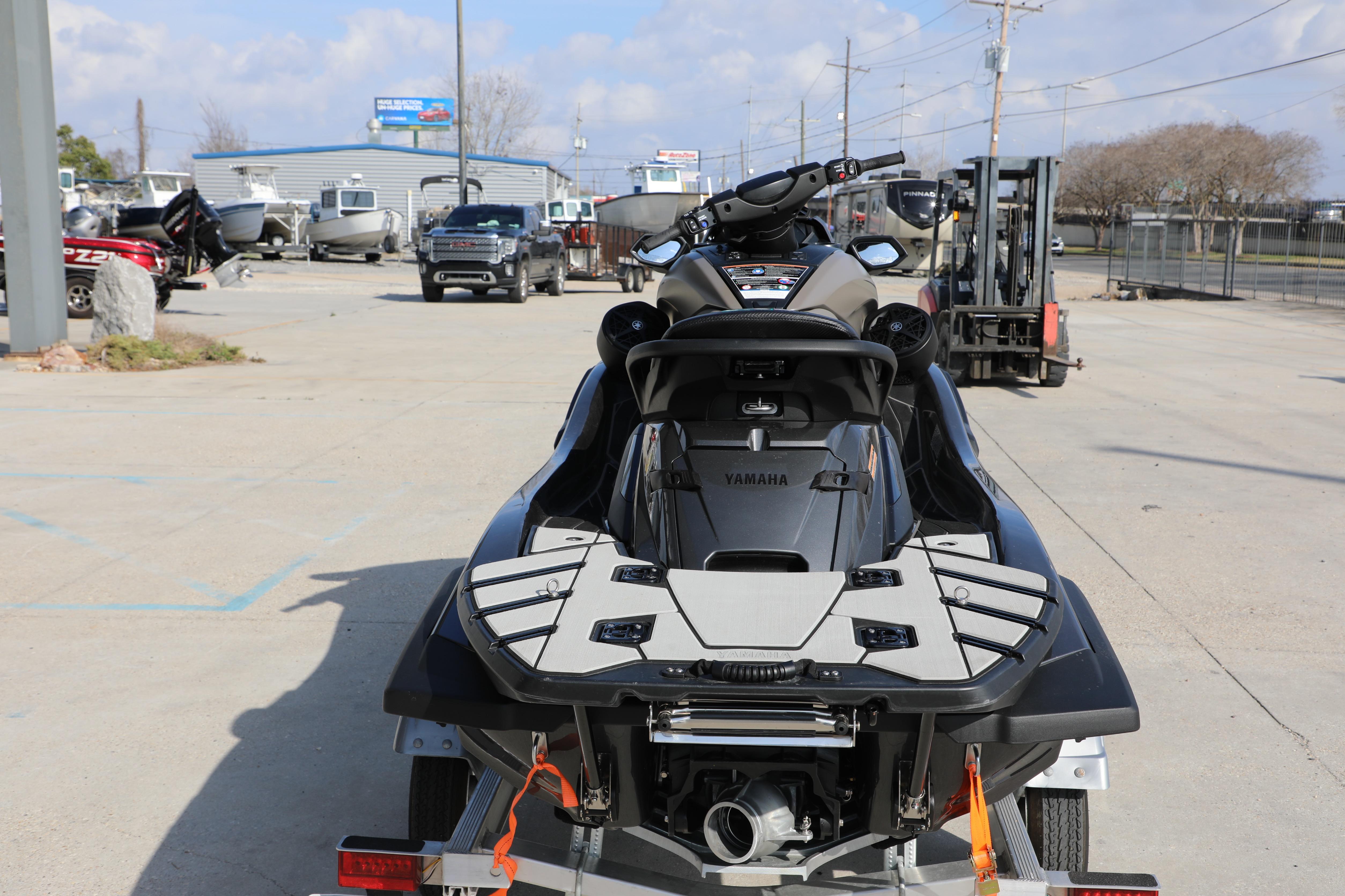 2025 Yamaha WaveRunner FX HO on trailer in outdoor dealership lot.