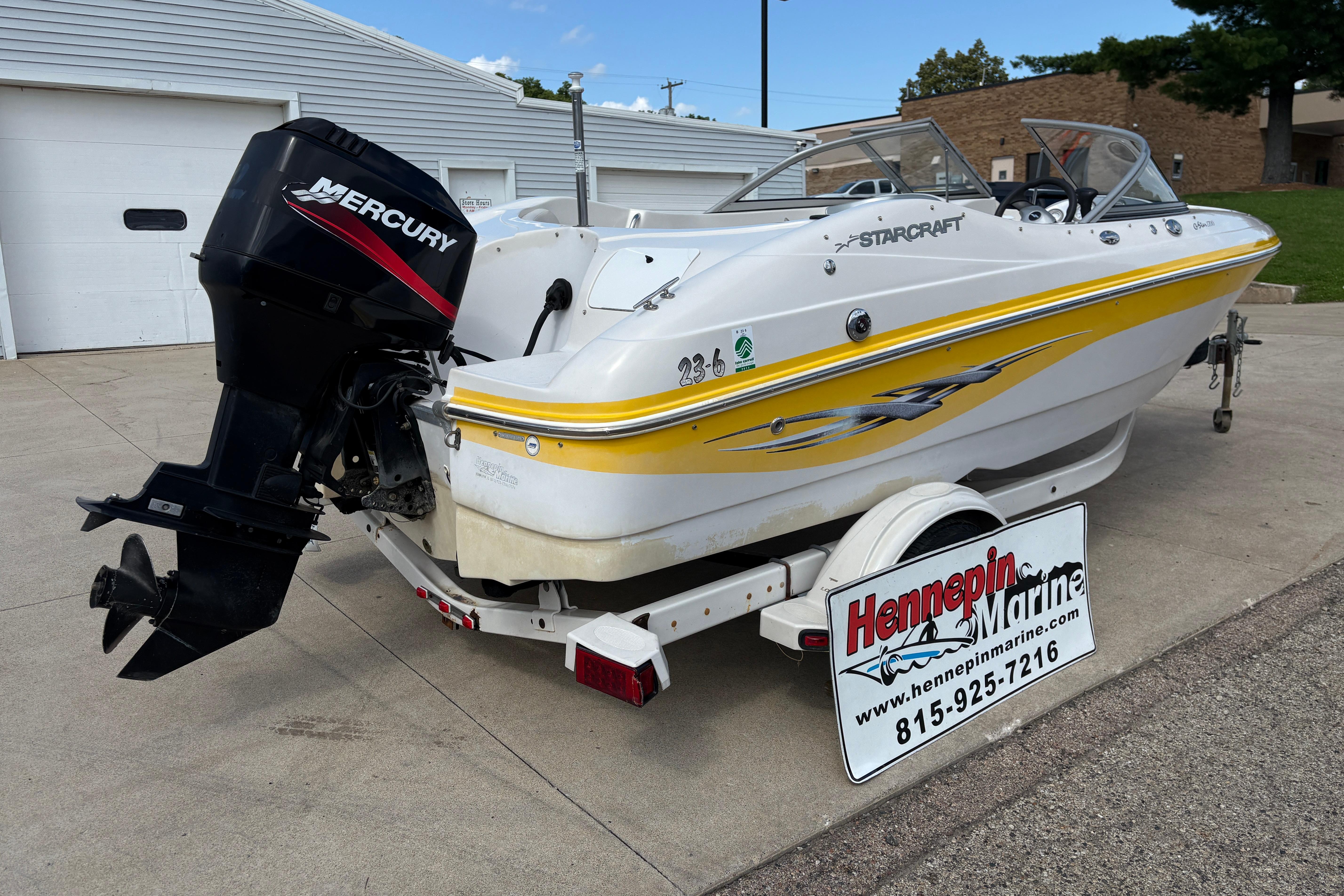 2005 Starcraft C-Star 1700 OB boat with Mercury outboard motor on trailer.