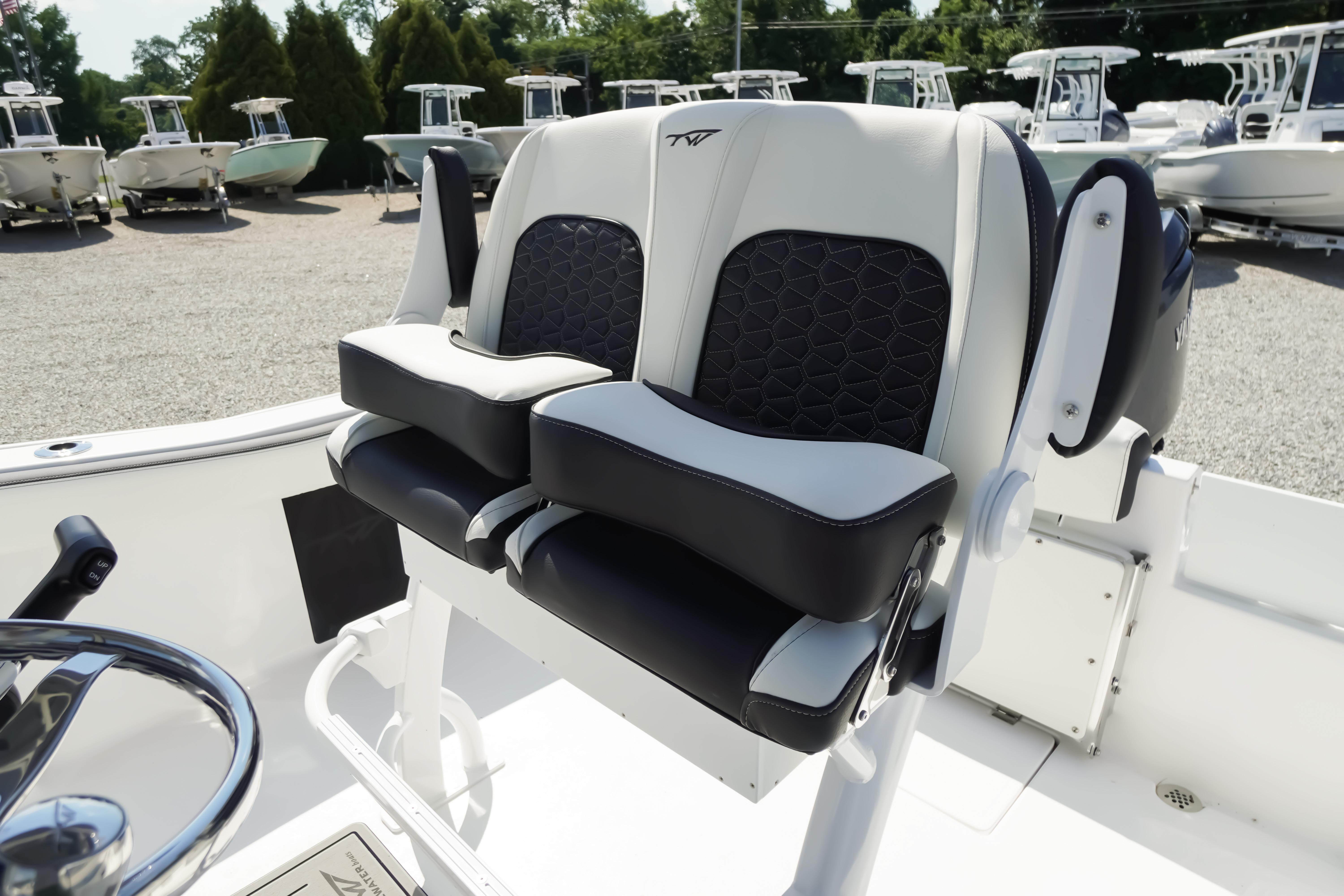 2026 Tidewater 220 CC Adventure boat seats, featuring modern design and comfort.