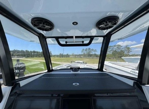 Interior view of the 2023 Fountain 38 Tournament Edition boat.