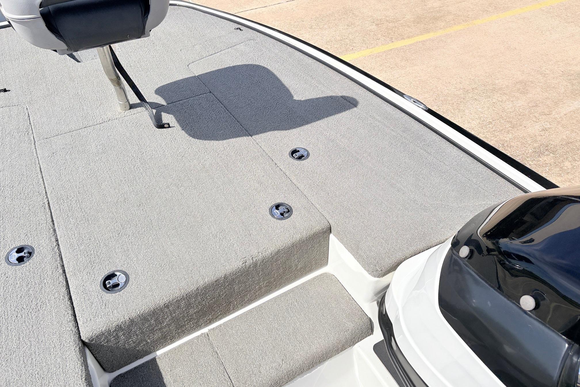2011 Nitro Z-7 boat deck with gray carpet and seating.
