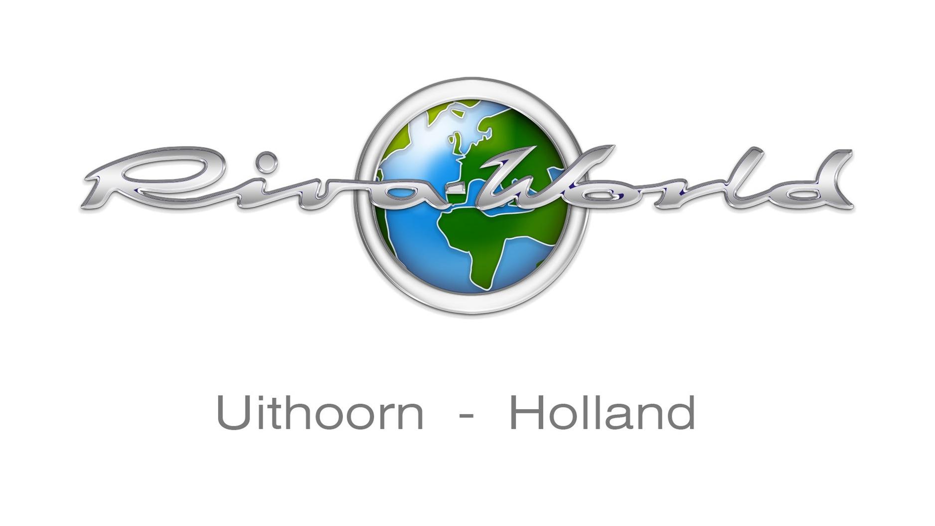 Riva World logo with globe, Uithoorn, Holland.