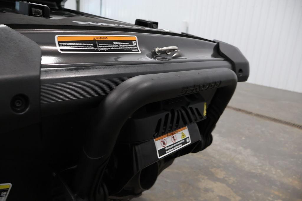 2026 Sea-Doo GTI SE 130 close-up, showcasing rear design and warning labels.