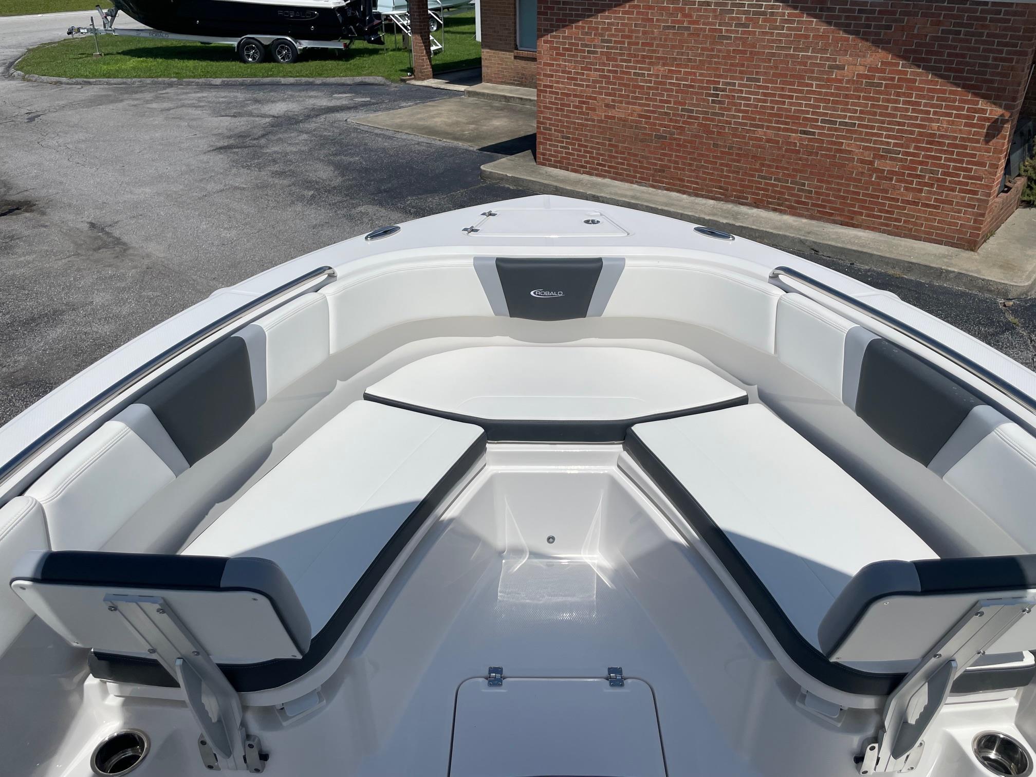 2025 Robalo R230 Center Console boat with spacious seating and sleek design.