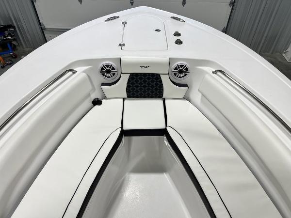 Interior view of 2023 Tidewater 232 CC Adventure boat.