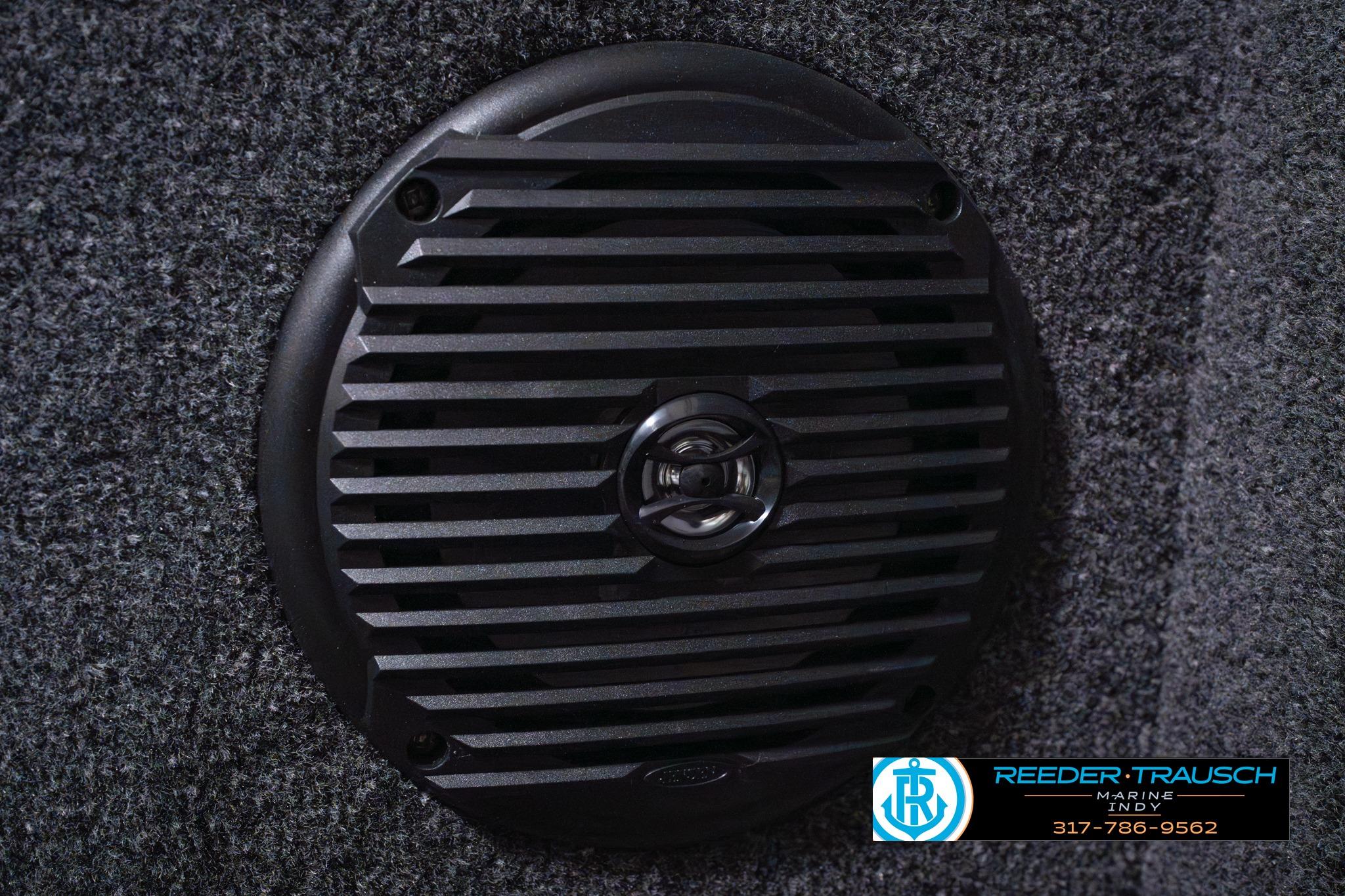 Close-up of a speaker in a 2026 Lund 1875 Impact XS SS boat.