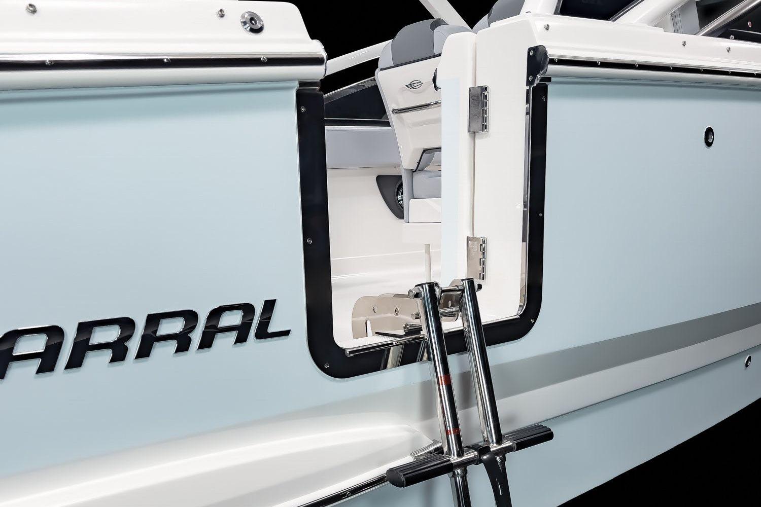 Manufacturer Provided Image: 2025 Chaparral 280 OSX boat with open side door and ladder.