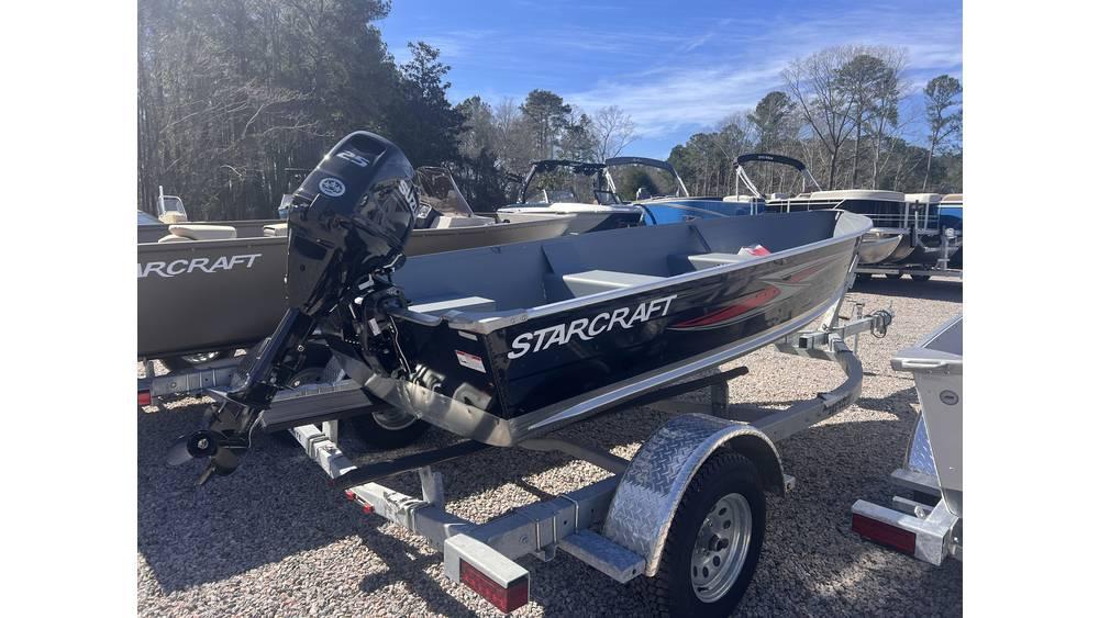 2023 Starcraft SEAFARER 14 TL boat on trailer, outdoors, sunny day.