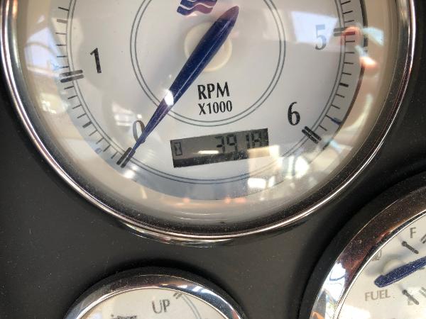 Boat tachometer showing 391 hours.