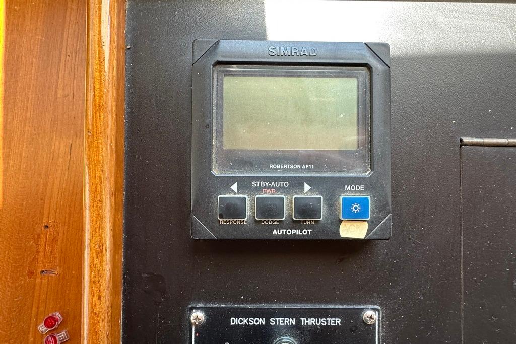 Simrad autopilot control panel on 1983 Kadey-Krogen Krogen 42 Trawler.