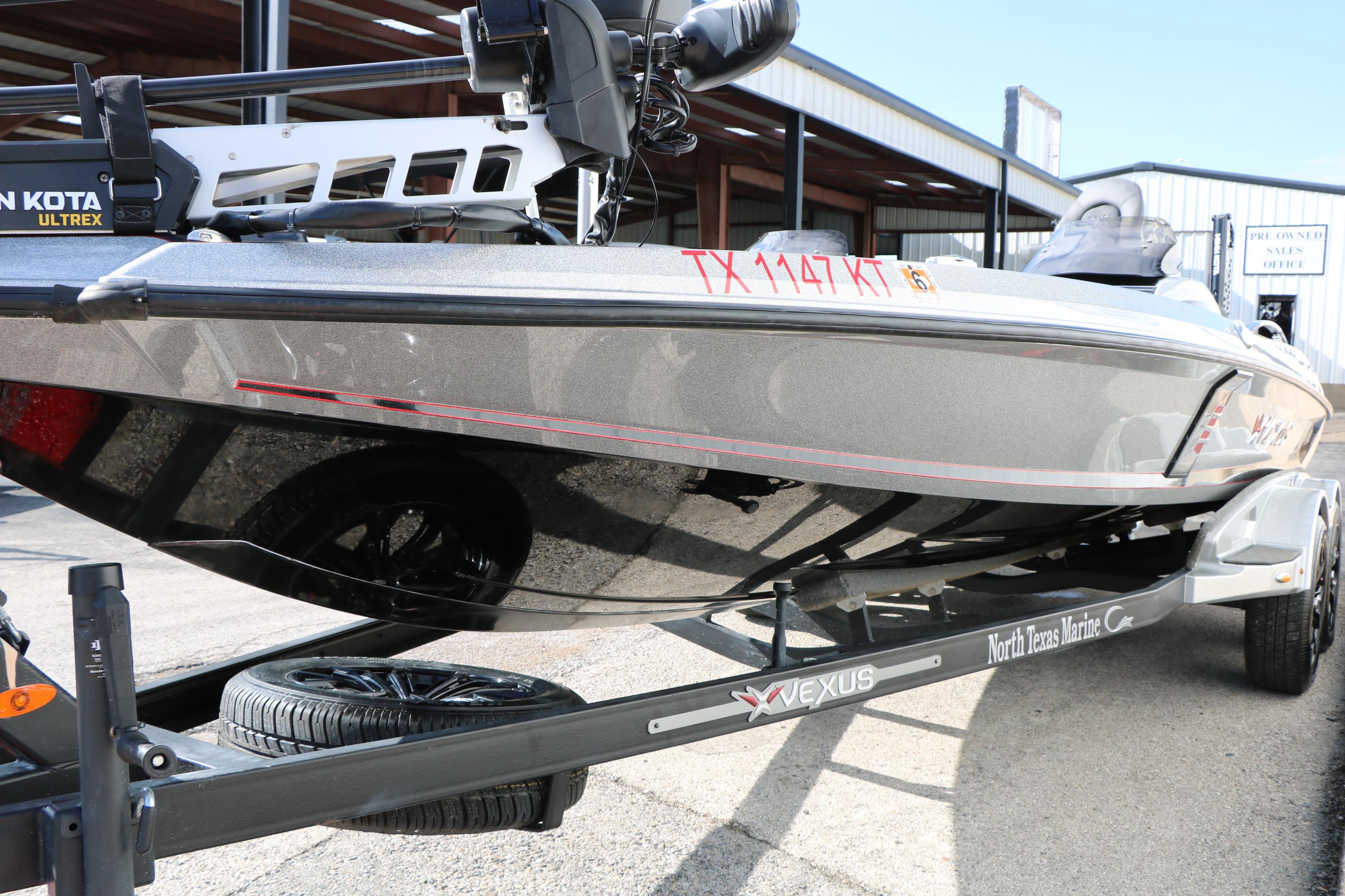 2022 Vexus VX21 boat on trailer at North Texas Marine dealership.
