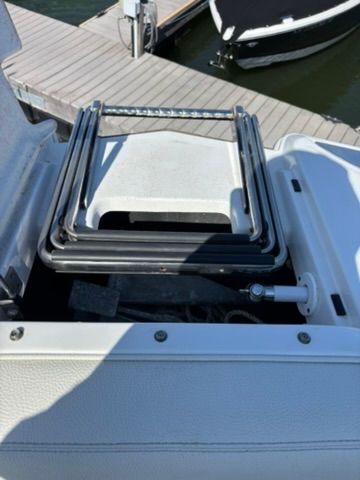 Cobalt SC23 2020 boat ladder at dock.