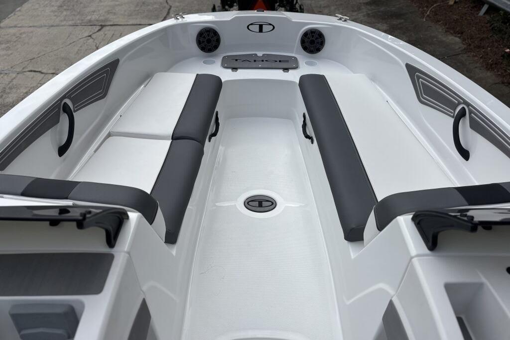 2026 Tahoe T21 boat interior with sleek seating and modern design.