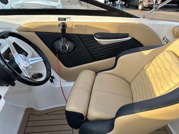 Interior of Sea Ray SPX 190 boat, model year 2021.