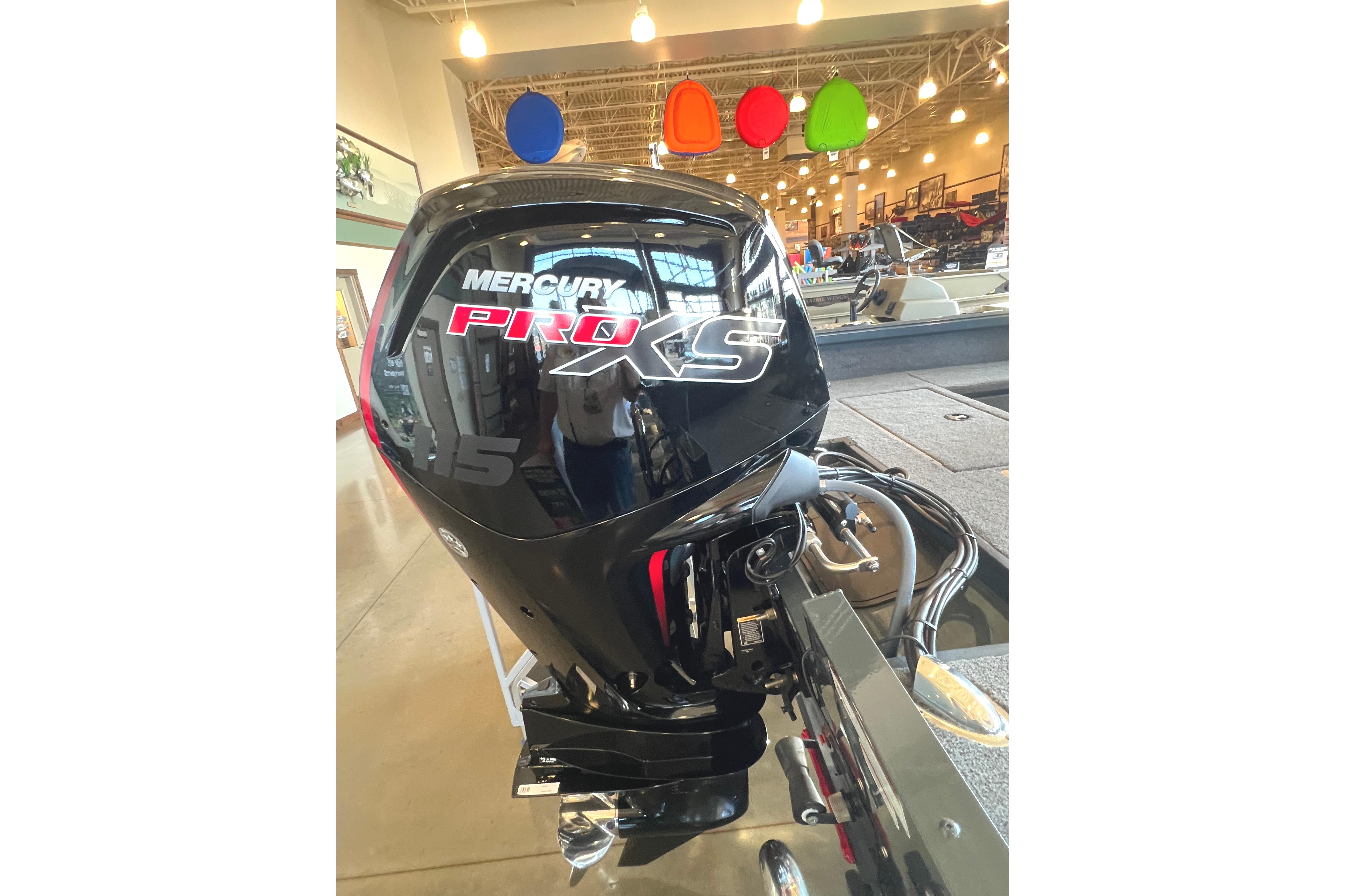2024 Ranger VS1682SC Angler with Mercury Pro XS outboard motor in showroom.