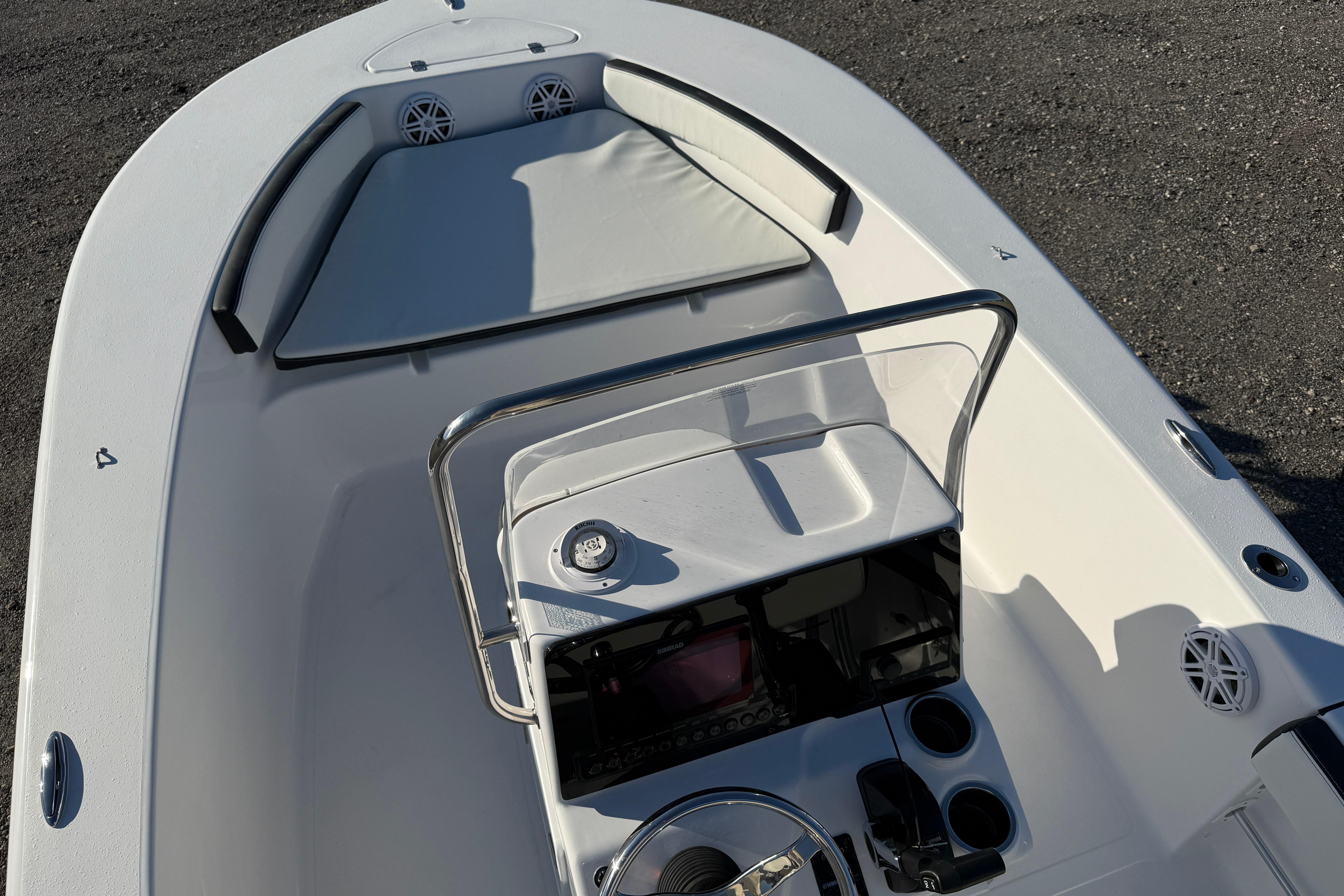 2026 Tidewater 180 CC Adventure boat interior with console and seating.