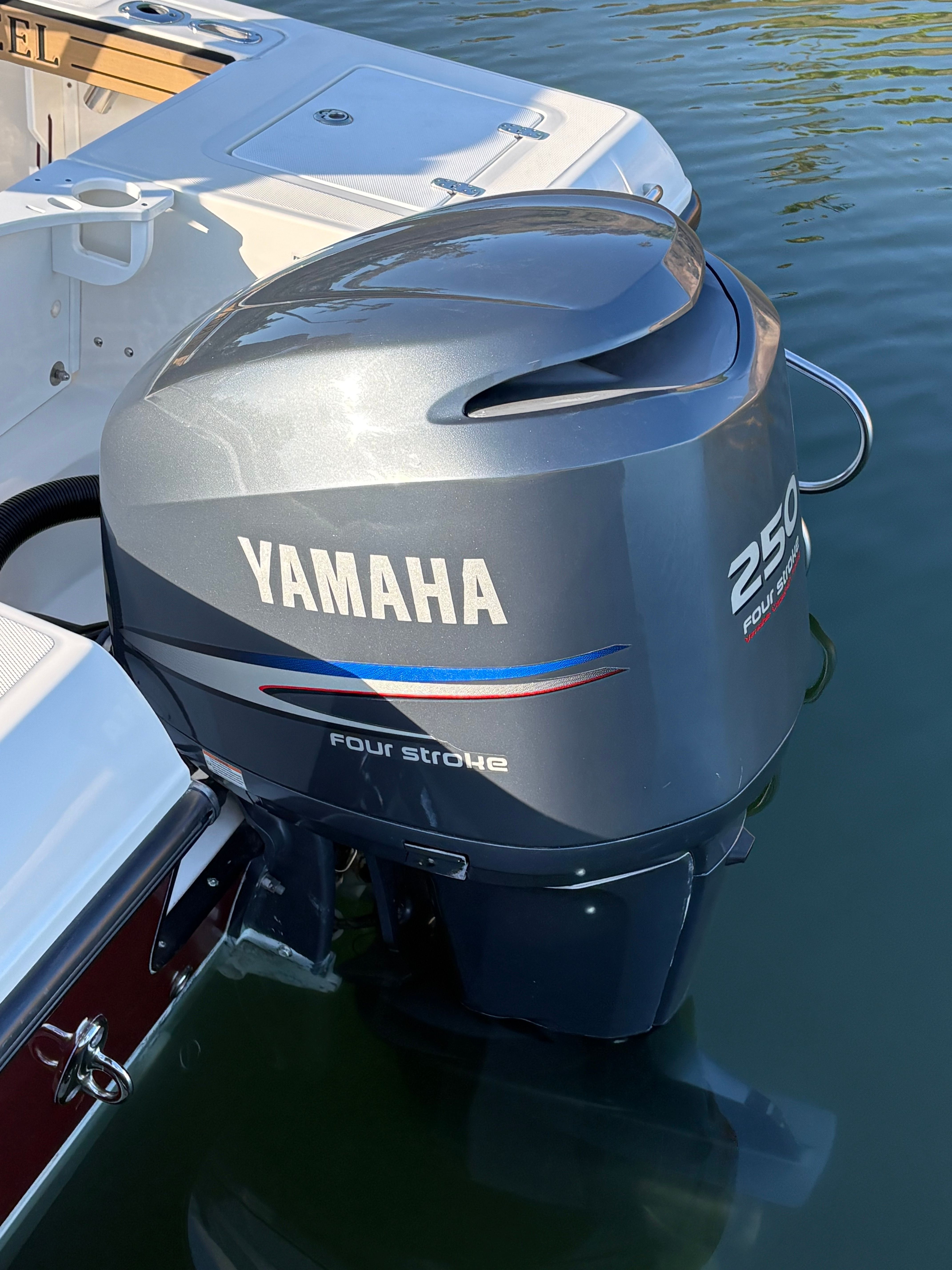 Yamaha 250 HP outboard motor on Edgewater 228CC boat, year 2008.