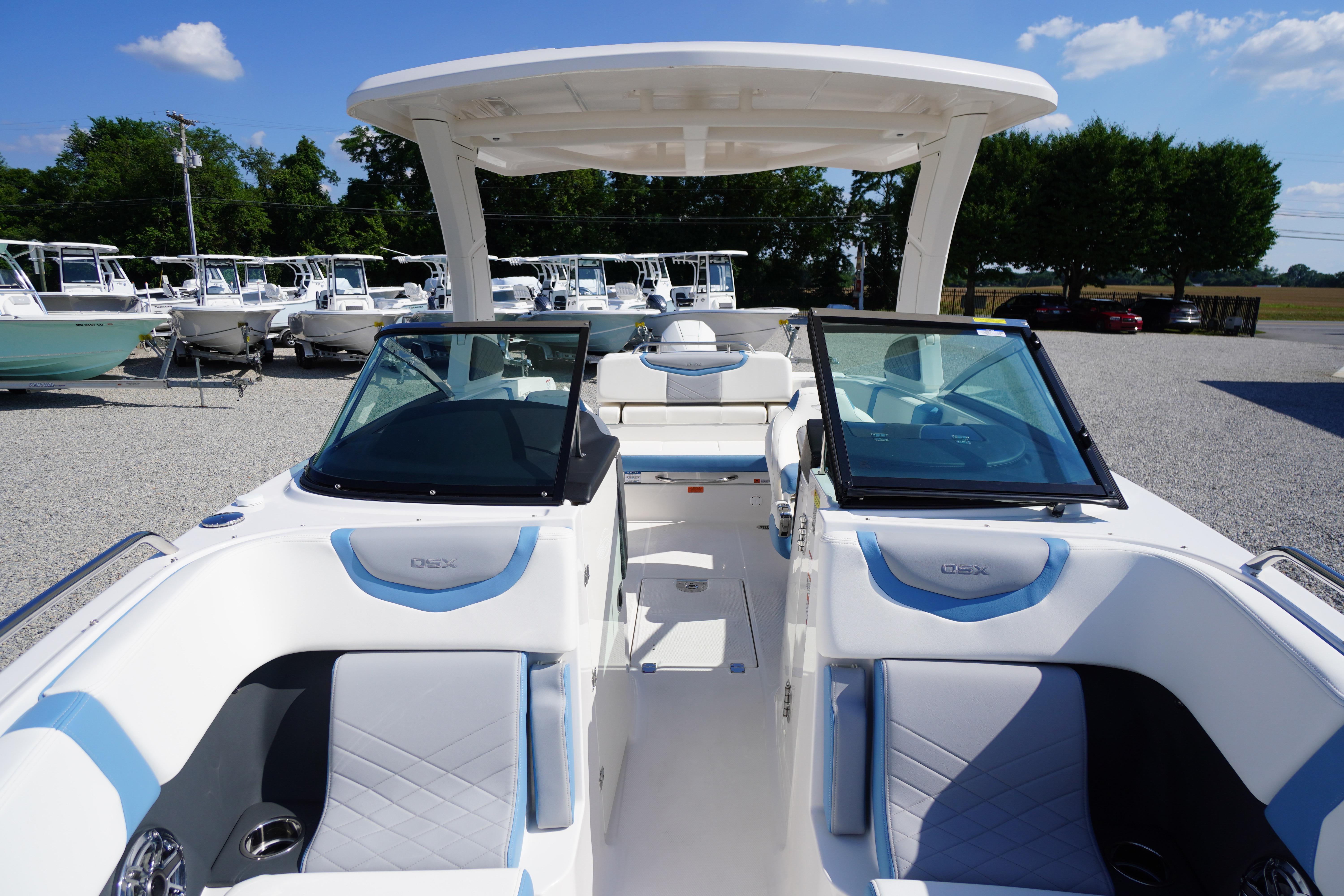 2026 Chaparral 270 OSX boat interior with sleek seating and modern design.