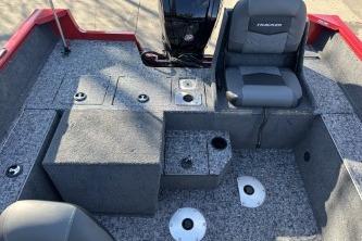 2026 Tracker Pro Guide V-175 Combo boat interior with seating and storage compartments.