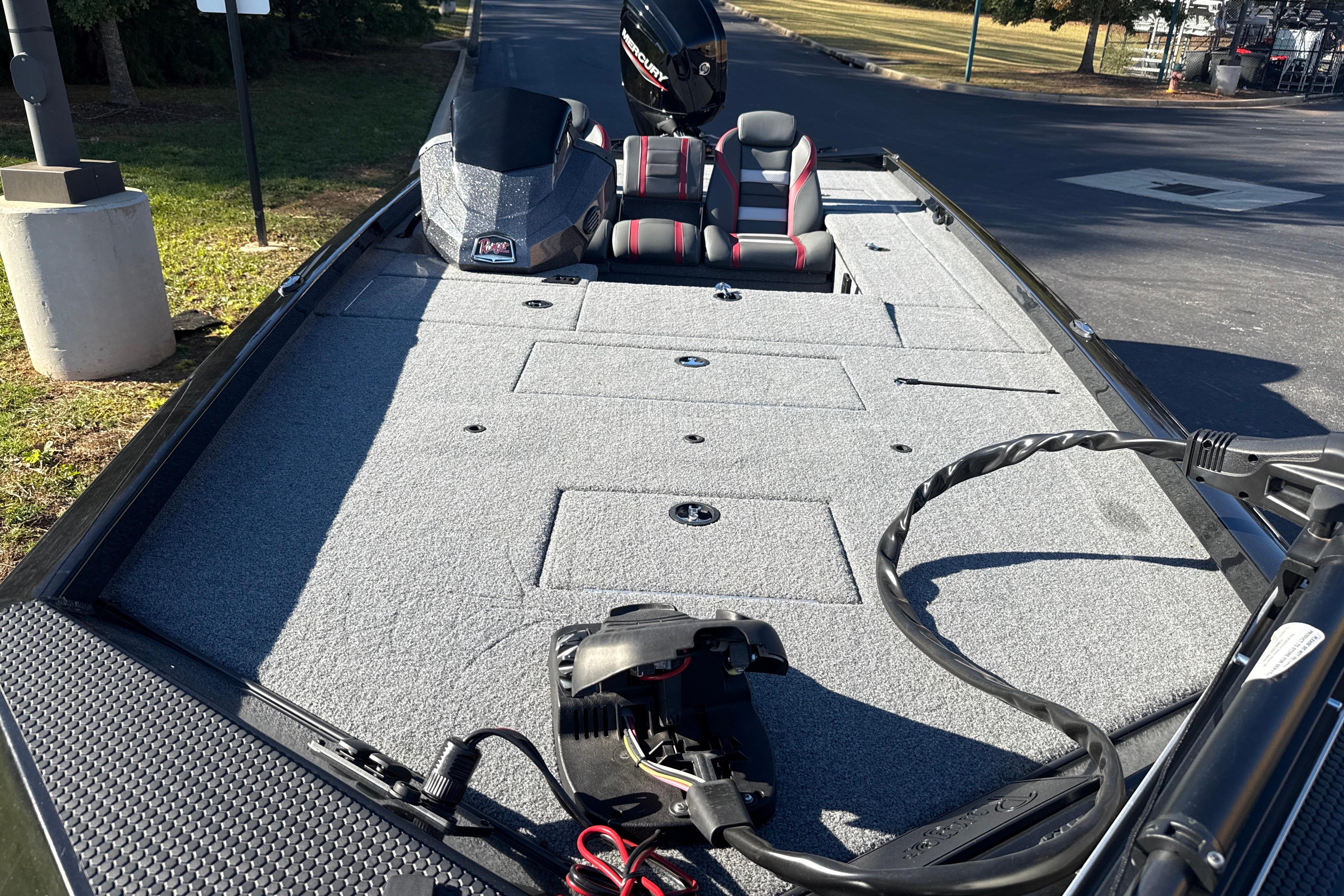 2025 Ranger RT188C fishing boat with spacious deck and modern seating.