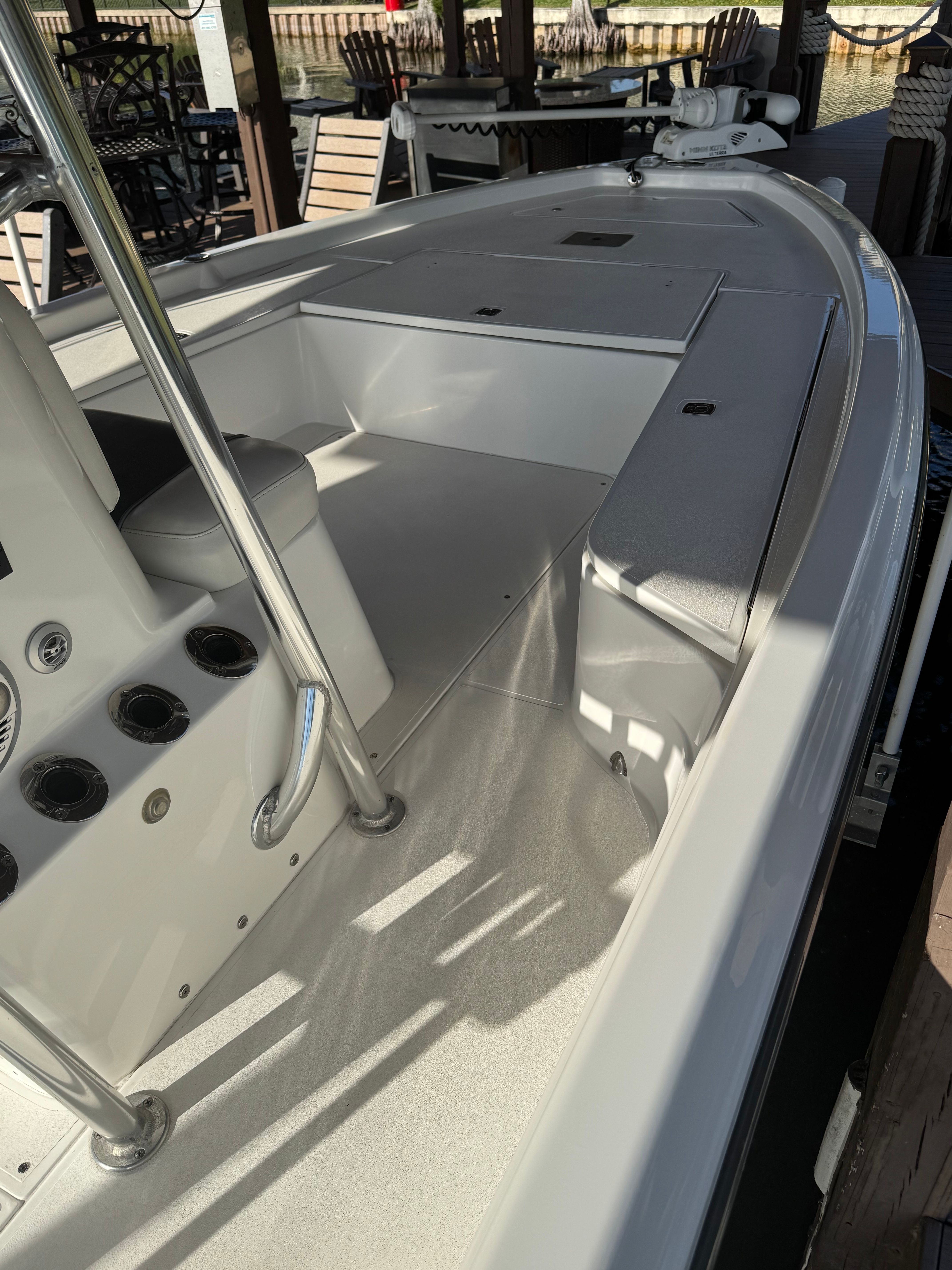 Interior view of a 2004 ShearWater LTZ boat deck.