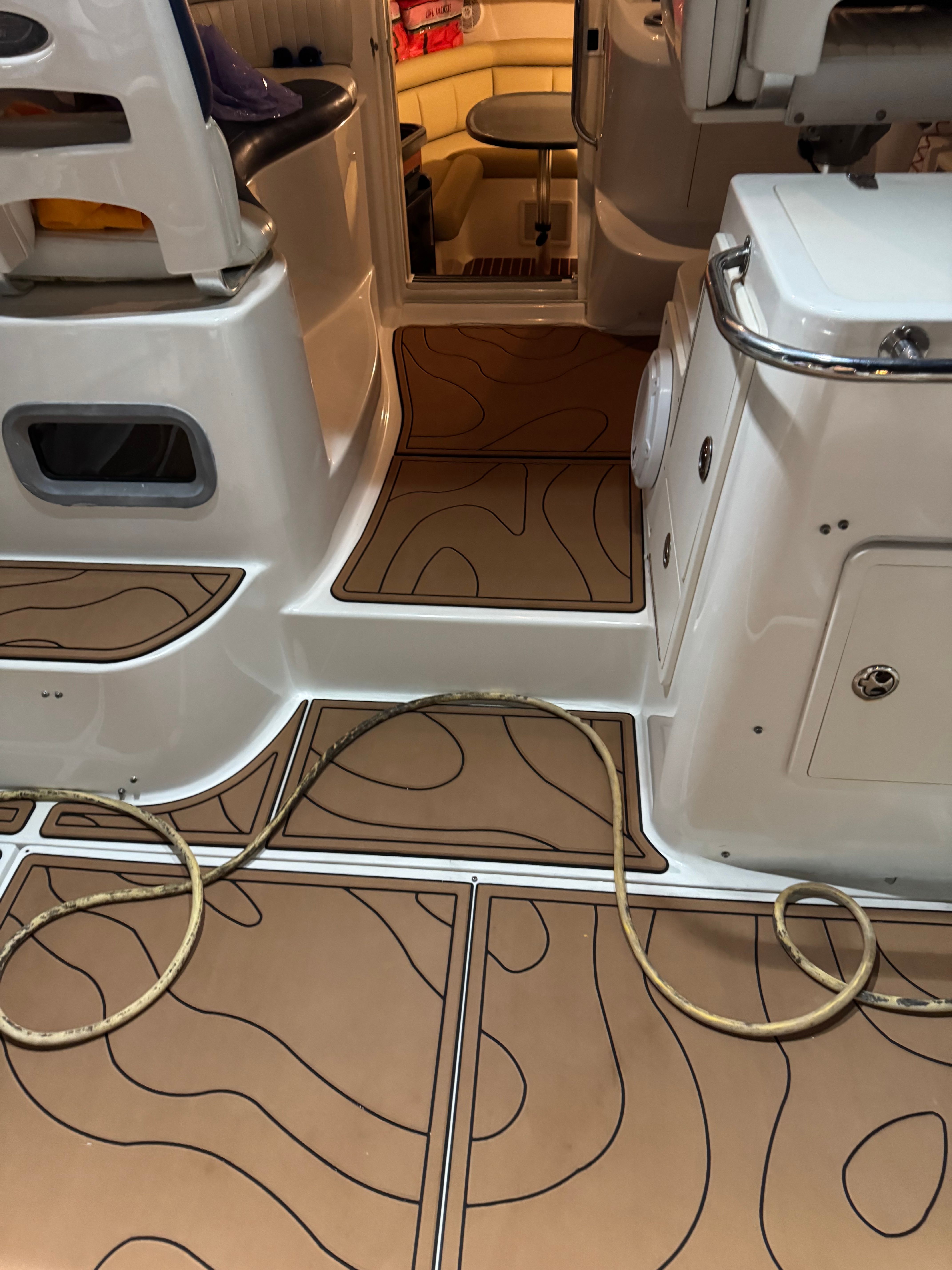 Interior of a 2005 Boston Whaler 305 Conquest boat.