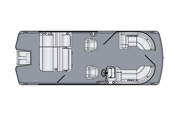 Manufacturer Provided Image: Floor plan of 2026 Harris CRUISER 230 SLDH pontoon boat, featuring seating and helm layout.