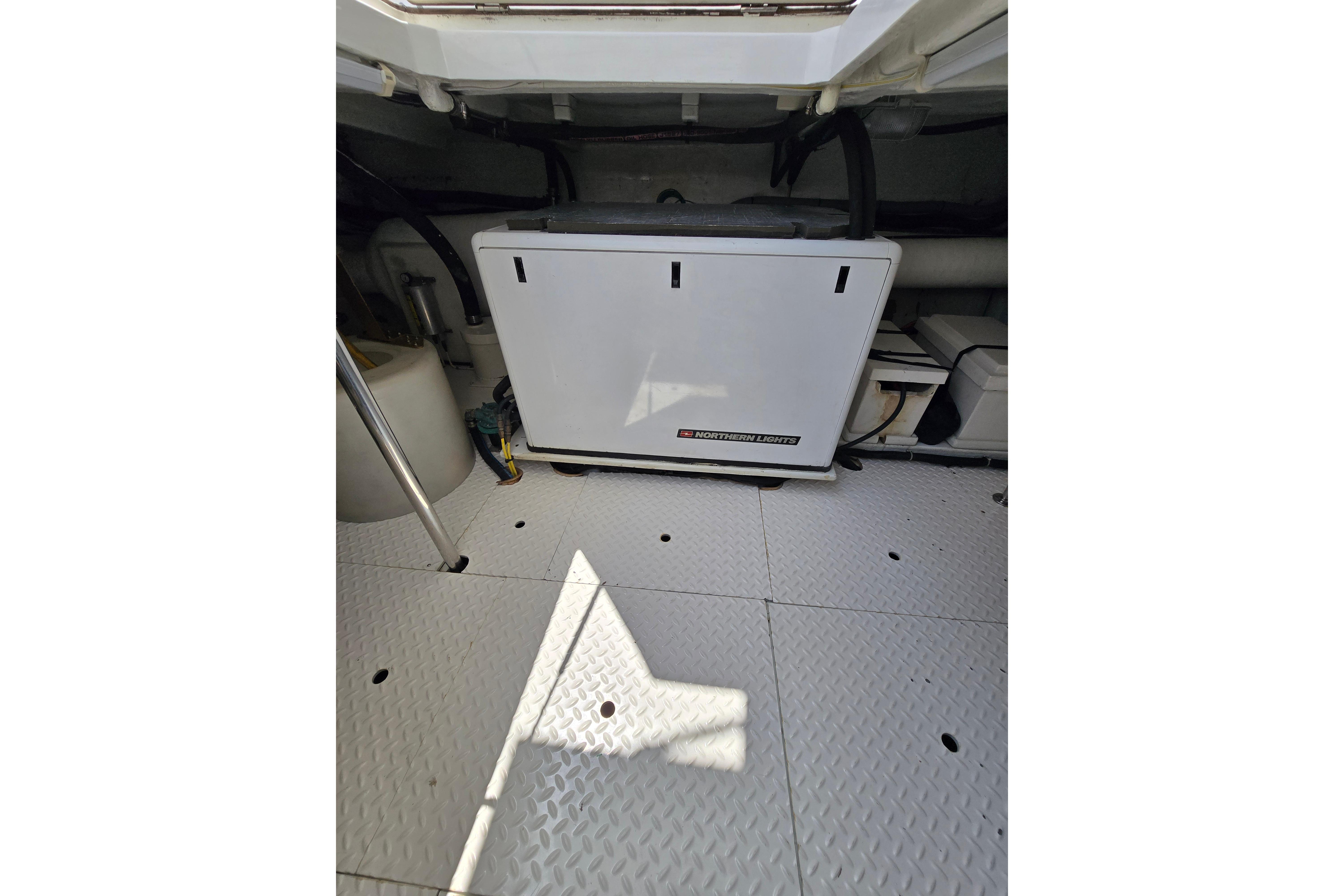 Engine room of 2004 Grand Harbour 58 yacht with Northern Lights generator.