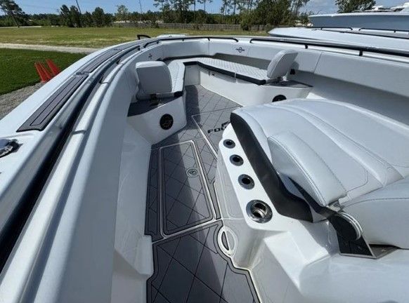 Interior of the 2023 Fountain 38 Tournament Edition boat.