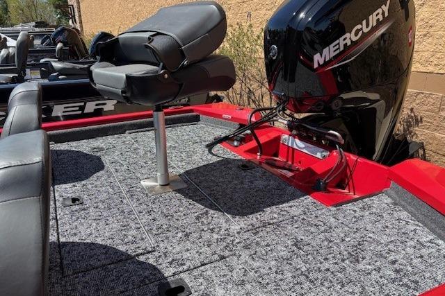2026 Tracker Pro Team 175 boat with Mercury engine and seating.