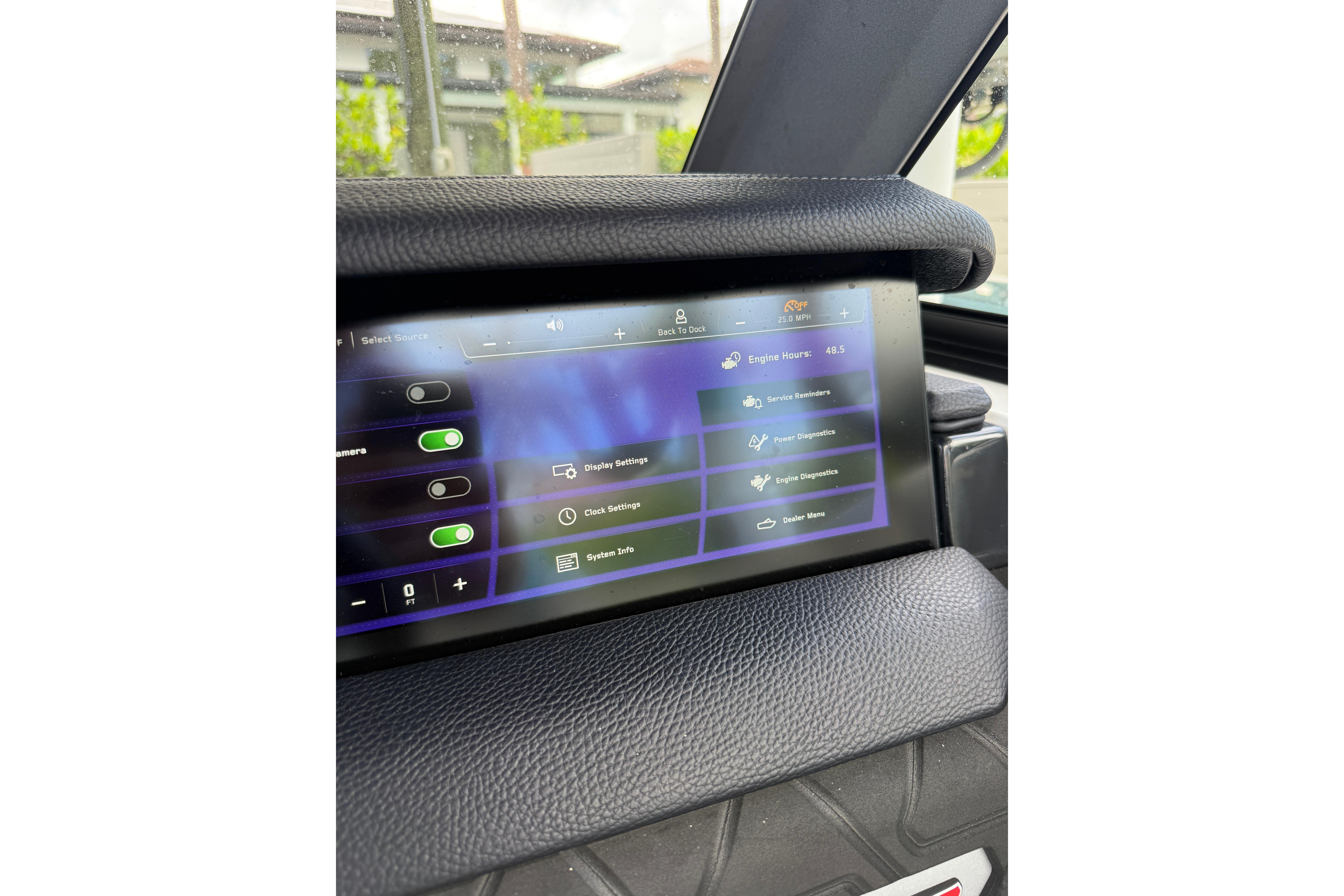 2024 Nautique Super Air Nautique GS20 dashboard display with control settings and diagnostics.