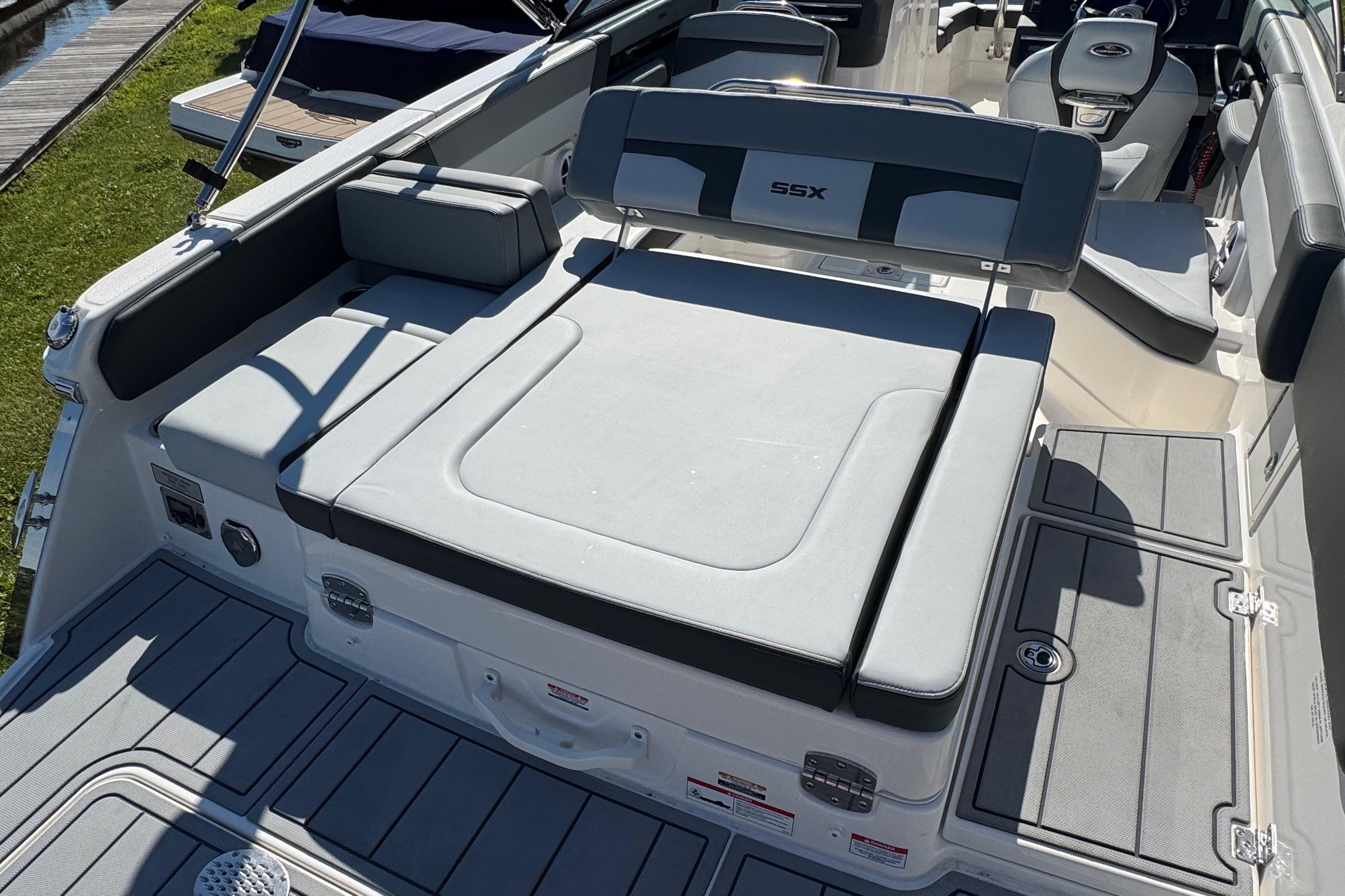2026 Chaparral SSX 4 boat interior with spacious seating and modern design.