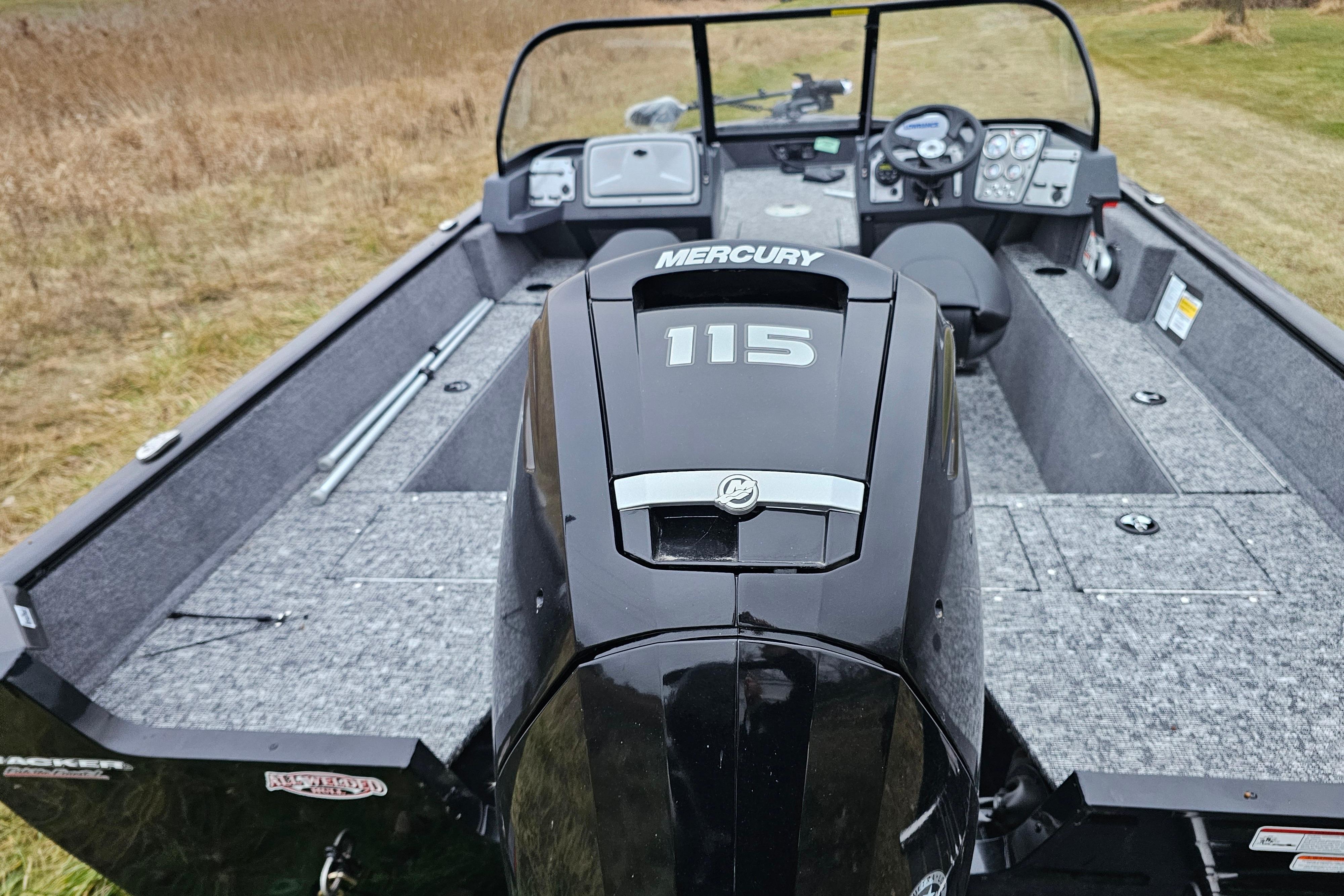 2026 Tracker Pro Guide V-175 WT boat with Mercury 115 engine, interior view.